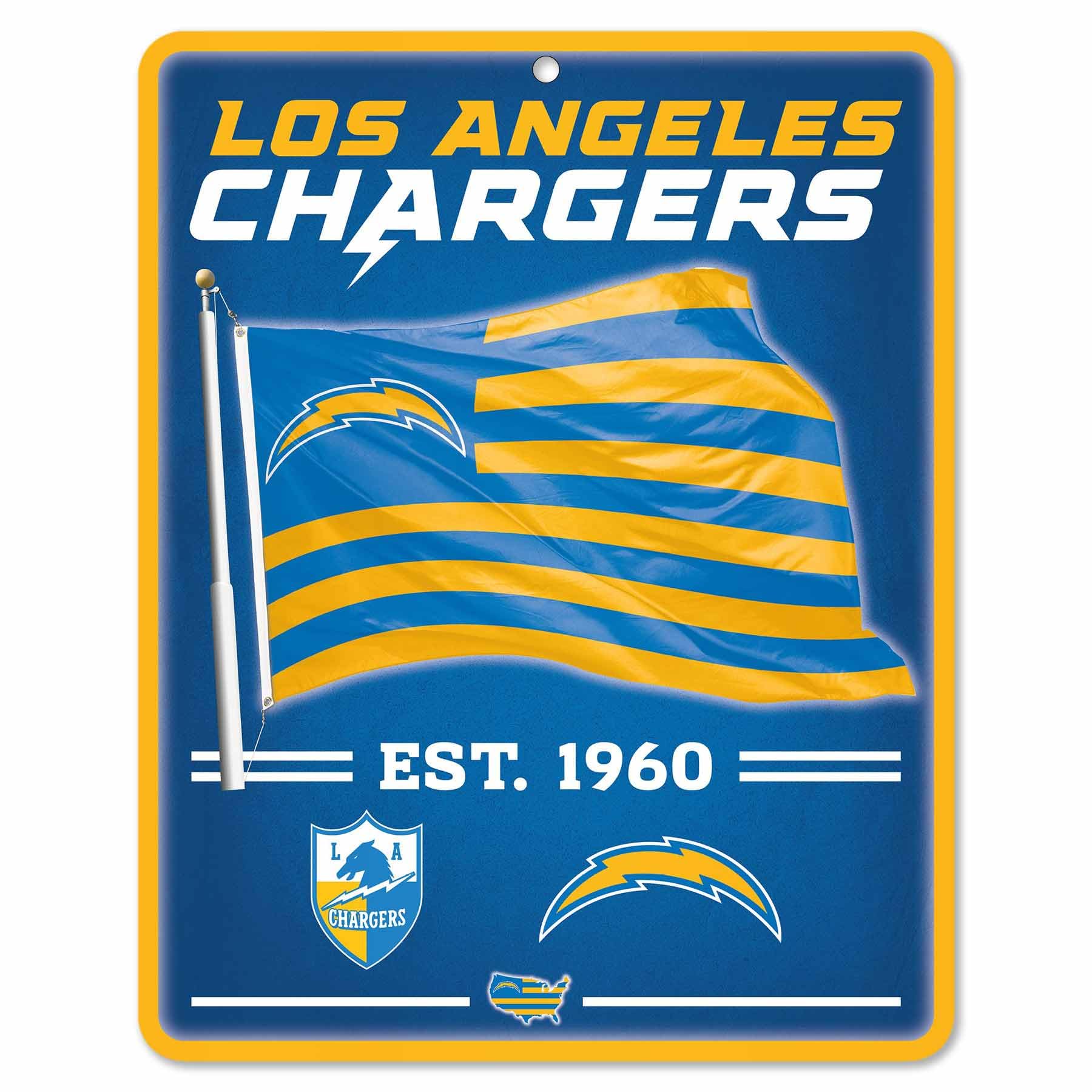 WinCraft Los Angeles Chargers Americana Banner Flag Sign - Sports Collectibles, Sports Memorabilia, Sports Fan Shop, Sports Gifts