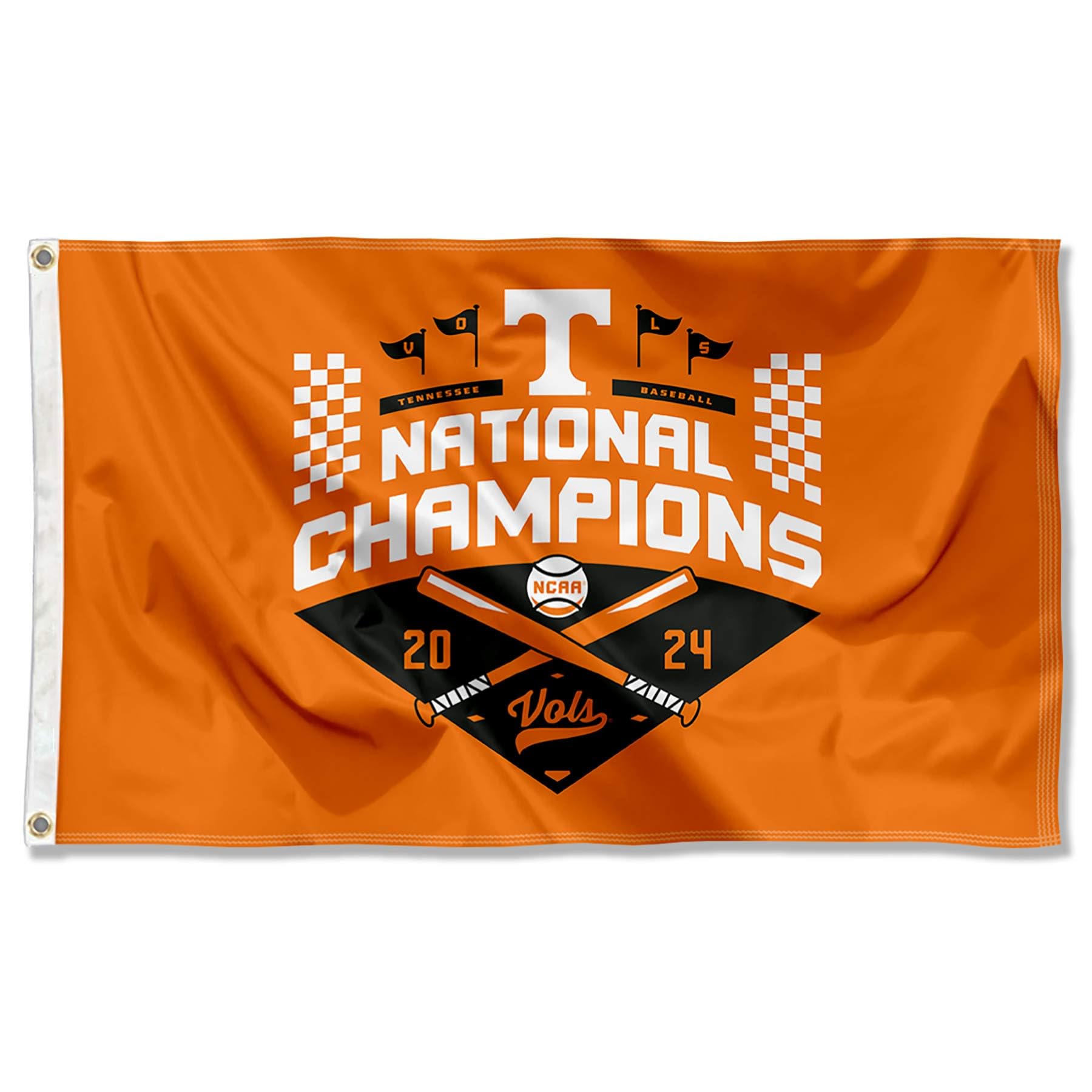 Tennessee Volunteers College Baseball National Champions 2024 3x5 Grommet Flag - Sports Collectibles, Sports Memorabilia, Sports Fan Shop, Sports Gifts