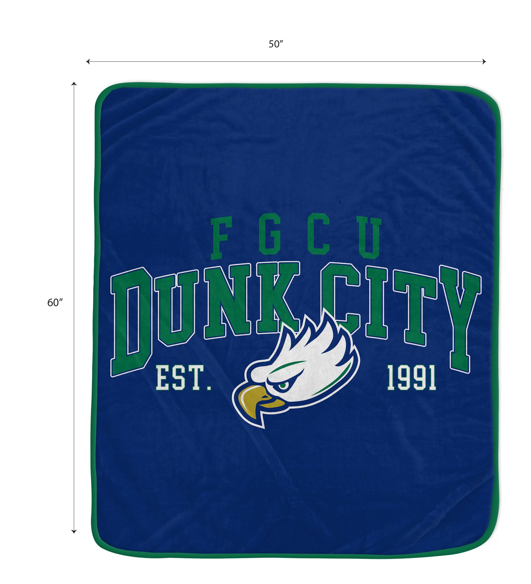 NCAA Florida Gulf Coast University Vintage Arch Block Ultra Soft Blanket - Sports Gifts, Sports Memorabilia, Sports Collectibles, Fan Shop