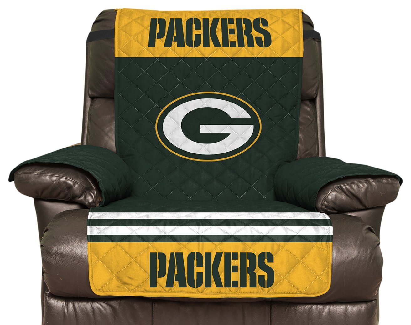 Pegasus Sports NFL Green Bay Packers Furniture Protector with Elastic Straps, Recliner, Dark Green - Sports Gifts, Sports Memorabilia, Sports Collectibles, Fan Shop
