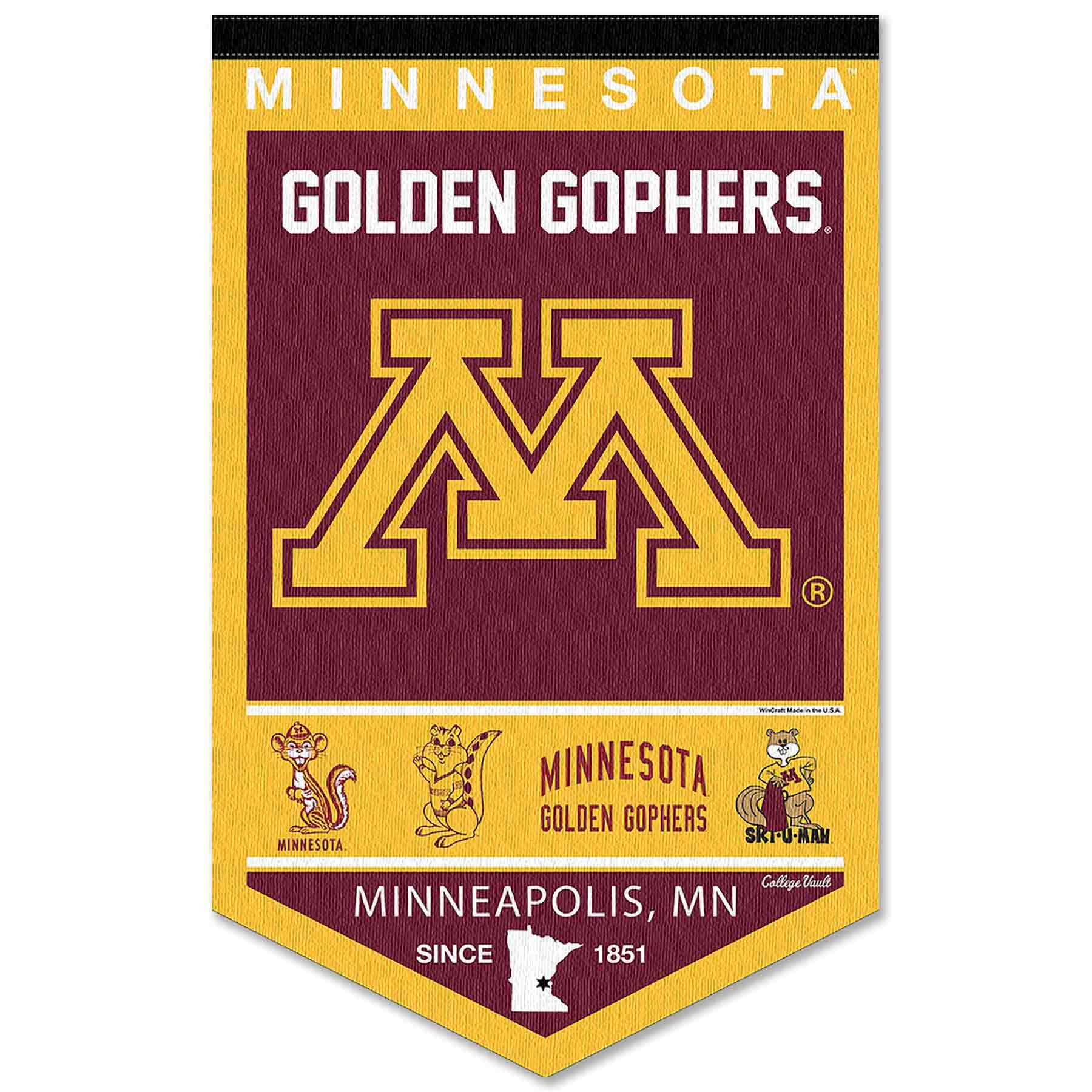 College Flags & Banners Co. Minnesota Gophers Heritage History Banner Pennant - Sports Collectibles, Sports Memorabilia, Sports Fan Shop, Sports Gifts
