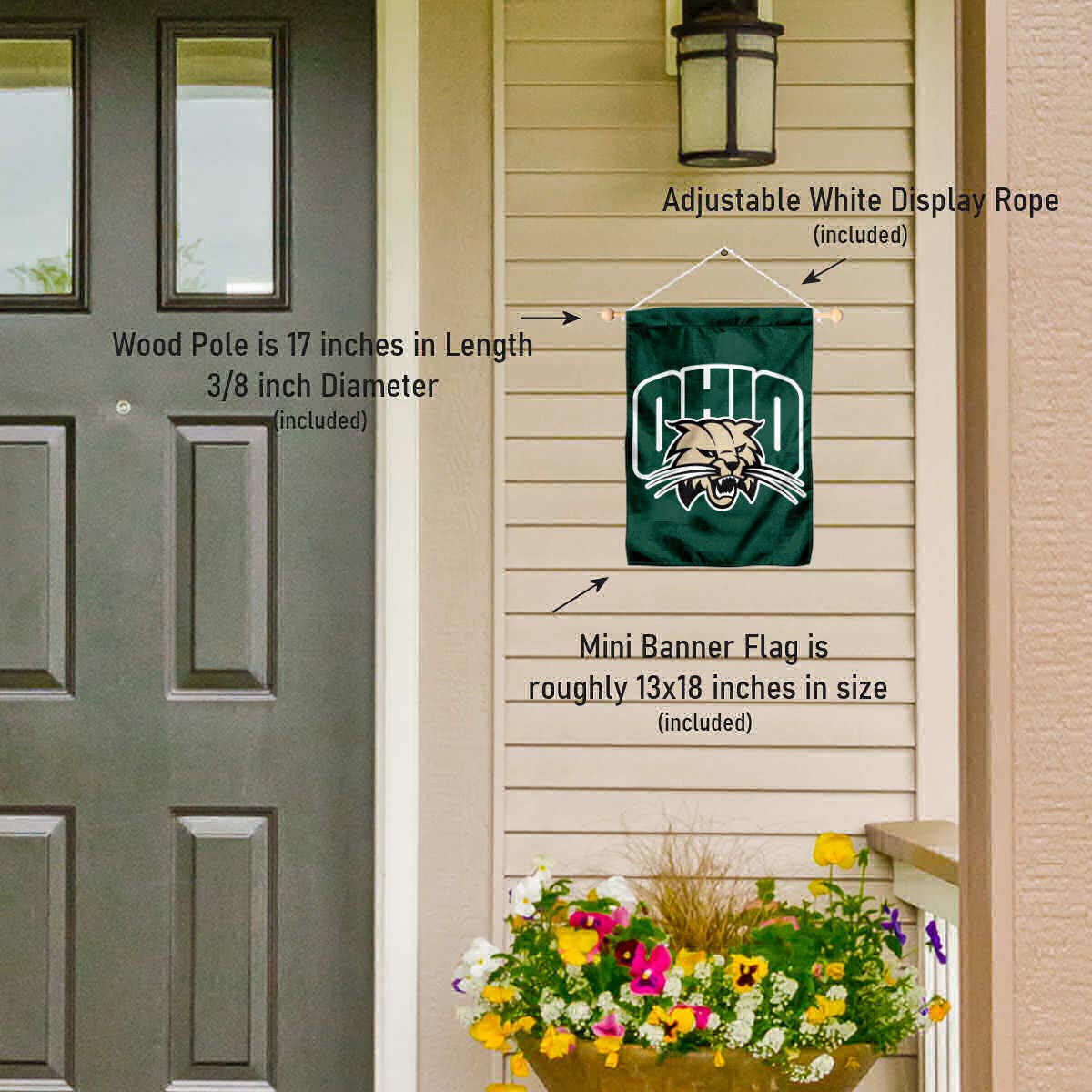 College Flags & Banners Co. Ohio Bobcats Banner for Windows Doors and Walls - Sports Collectibles, Sports Memorabilia, Sports Fan Shop, Sports Gifts