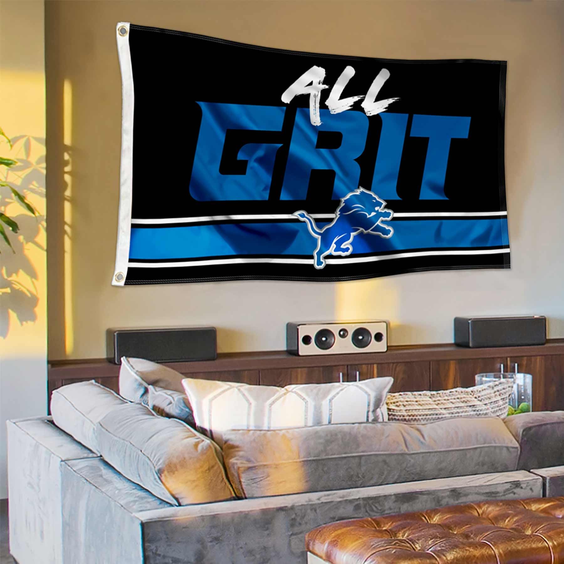WinCraft Detroit Lions All Grit Large 3x5 Flag - Sports Collectibles, Sports Memorabilia, Sports Fan Shop, Sports Gifts