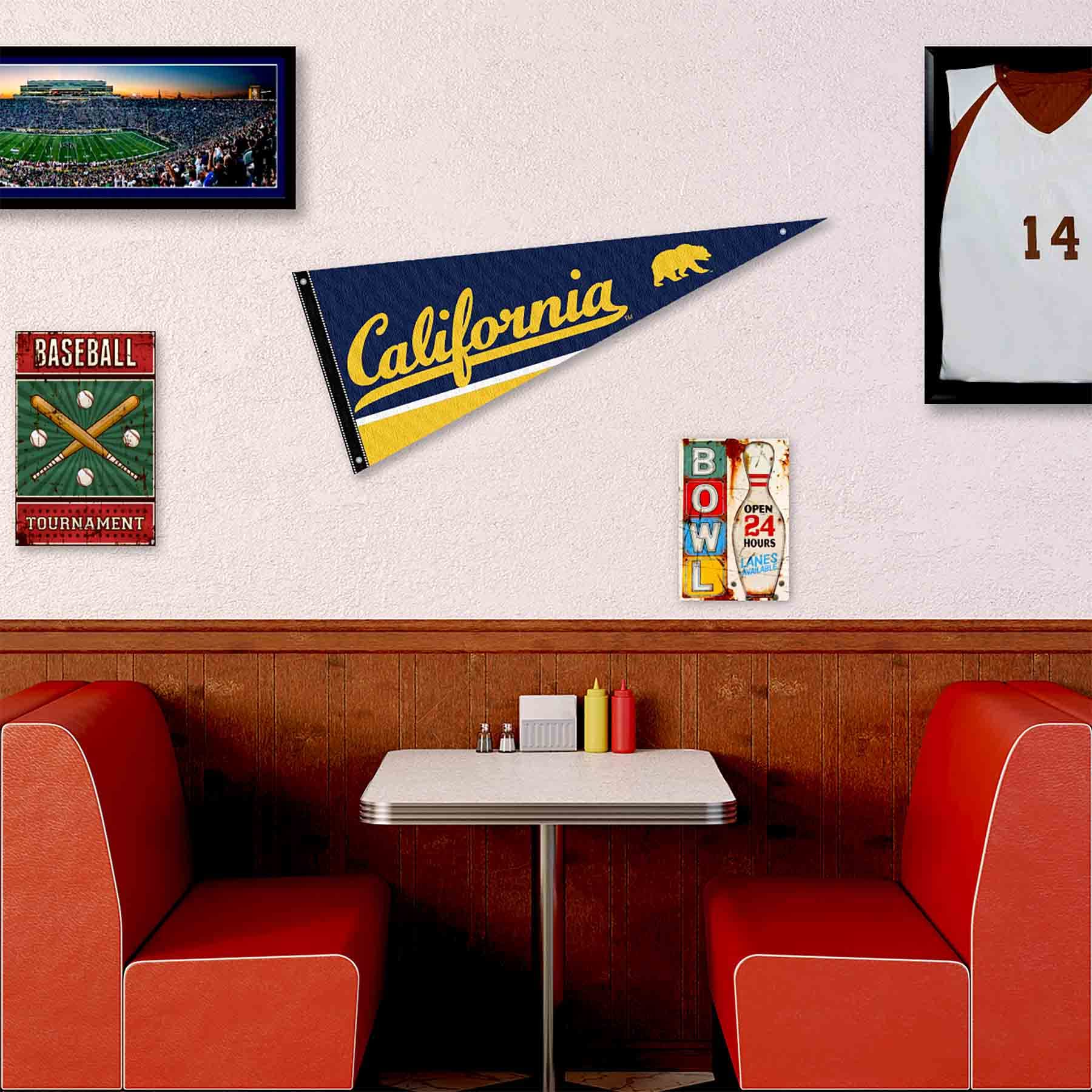 College Flags & Banners Co. Cal Berkeley Golden Bears Pennant Flag and Wall Tack Mount Pads - Sports Collectibles, Sports Memorabilia, Sports Fan Shop, Sports Gifts