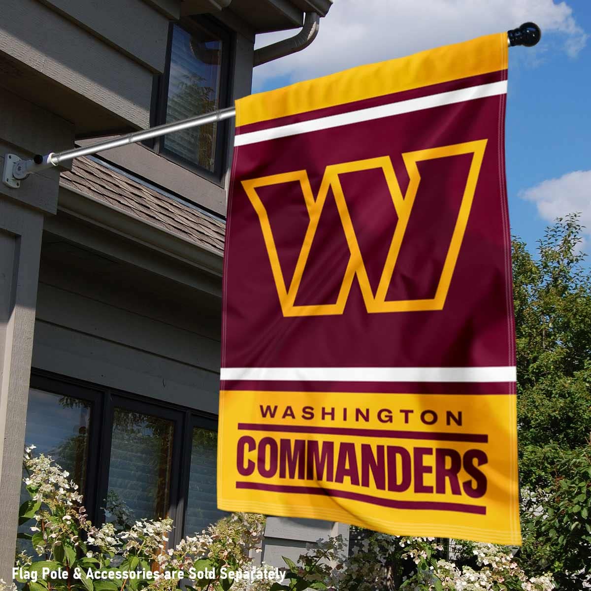 WinCraft Washington Commanders Double Sided Banner Flag - Sports Collectibles, Sports Memorabilia, Sports Fan Shop, Sports Gifts