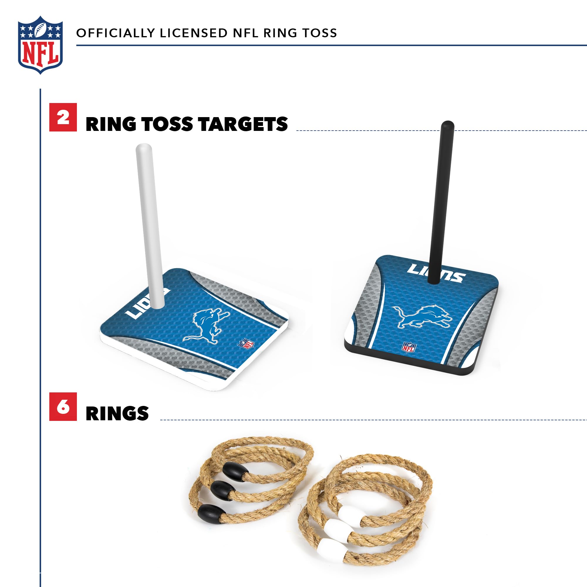 Wild Sports NFL Quoits Set with Direct Print HD Team Graphics – Tailgate Ring Toss Game – Great Gift for Any Football Fan! Ring Toss Family Outdoor Games for The Beach, BBQ, or Tailgate Party - Sports Collectibles, Sports Memorabilia, Sports Fan Shop, Sports Gifts
