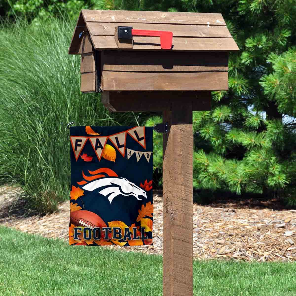 WinCraft Denver Broncos Fall Leaves Decorative Football Garden Flag Double Sided Banner - Sports Collectibles, Sports Memorabilia, Sports Fan Shop, Sports Gifts