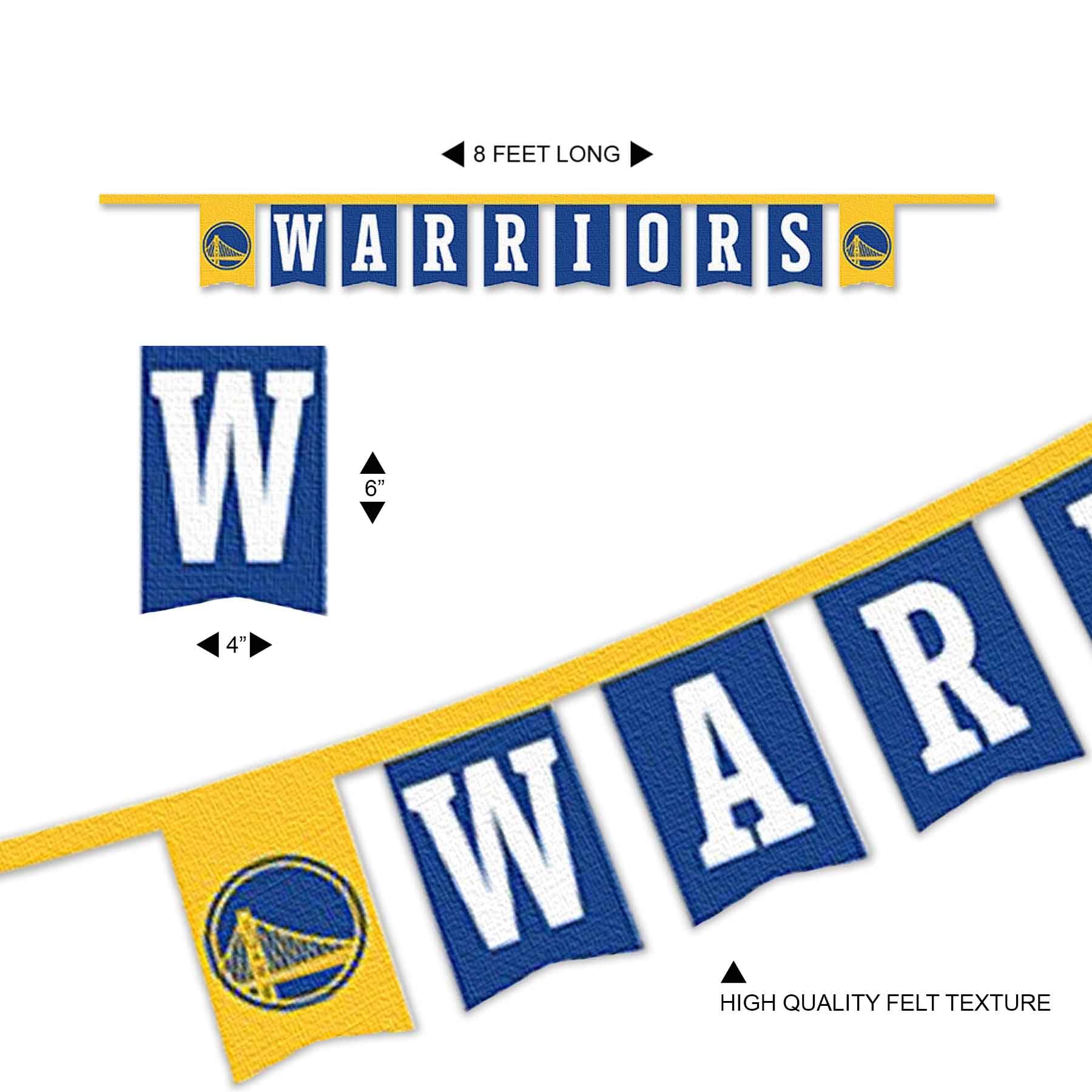 WinCraft Golden State Warriors Banner String Pennant Flags - Sports Collectibles, Sports Memorabilia, Sports Fan Shop, Sports Gifts