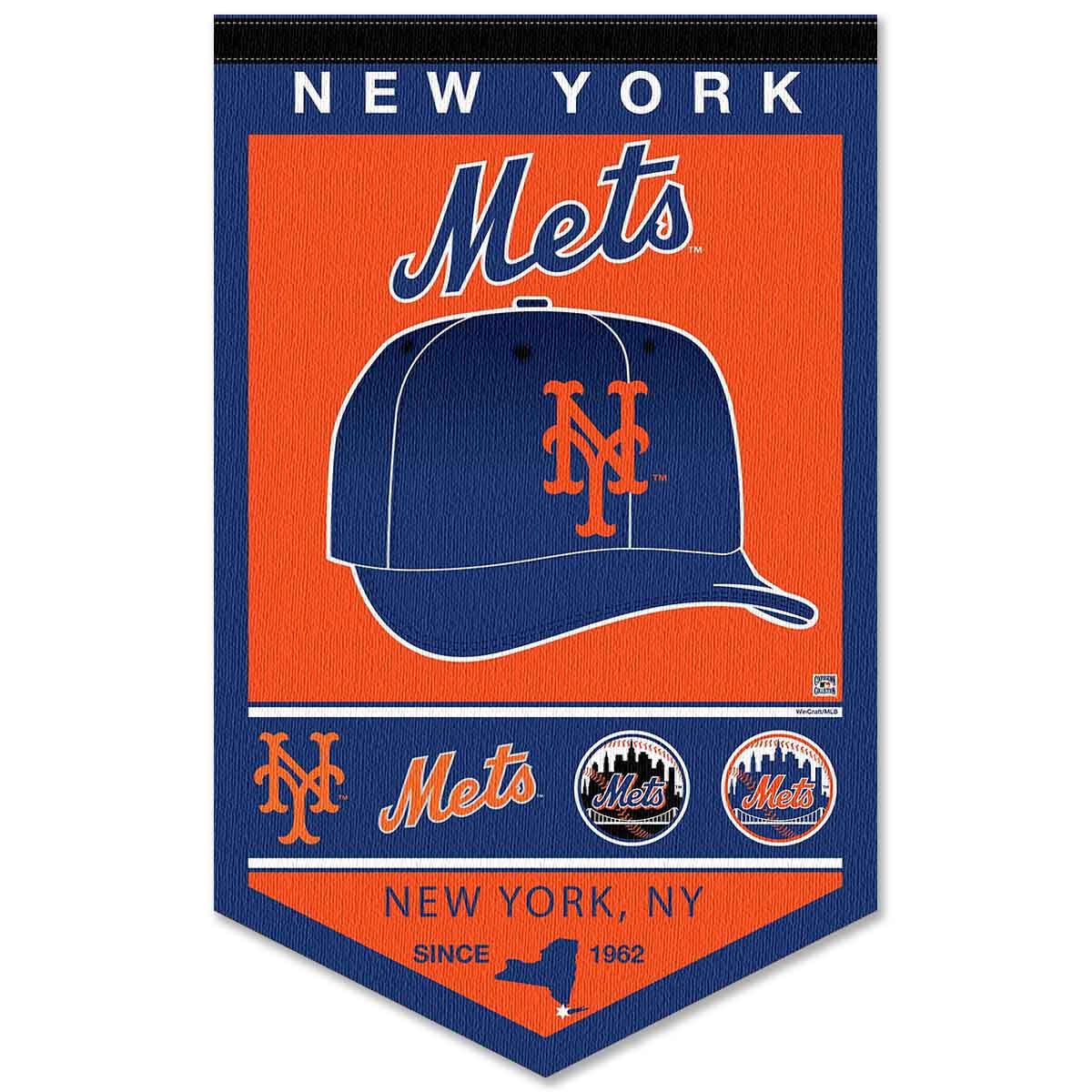WinCraft New York Mets Heritage History Banner Pennant - Sports Collectibles, Sports Memorabilia, Sports Fan Shop, Sports Gifts