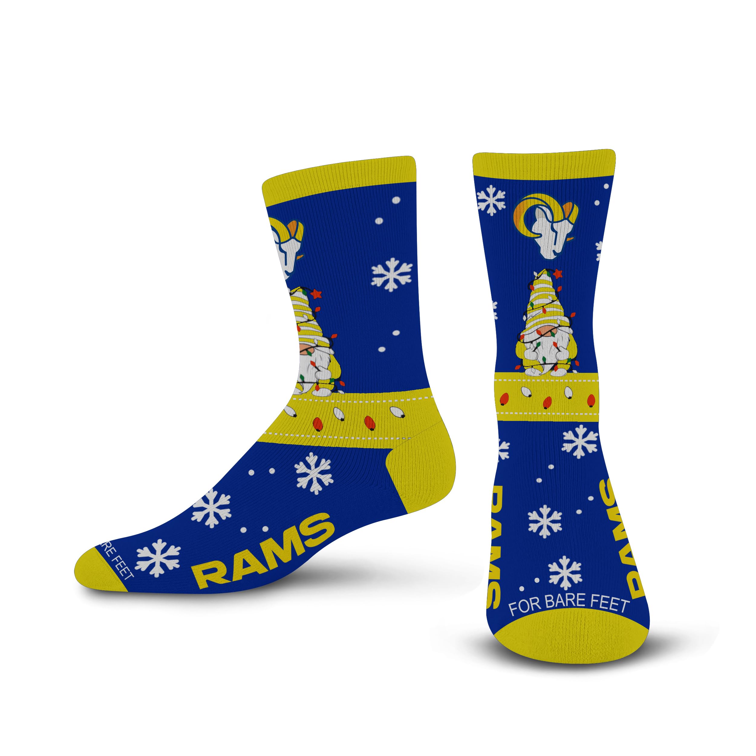 For Bare Feet NFL LOS ANGELES RAMS Holiday Sweater Gnome Team Colors Large - Sports Gifts, Sports Memorabilia, Sports Collectibles, Fan Shop