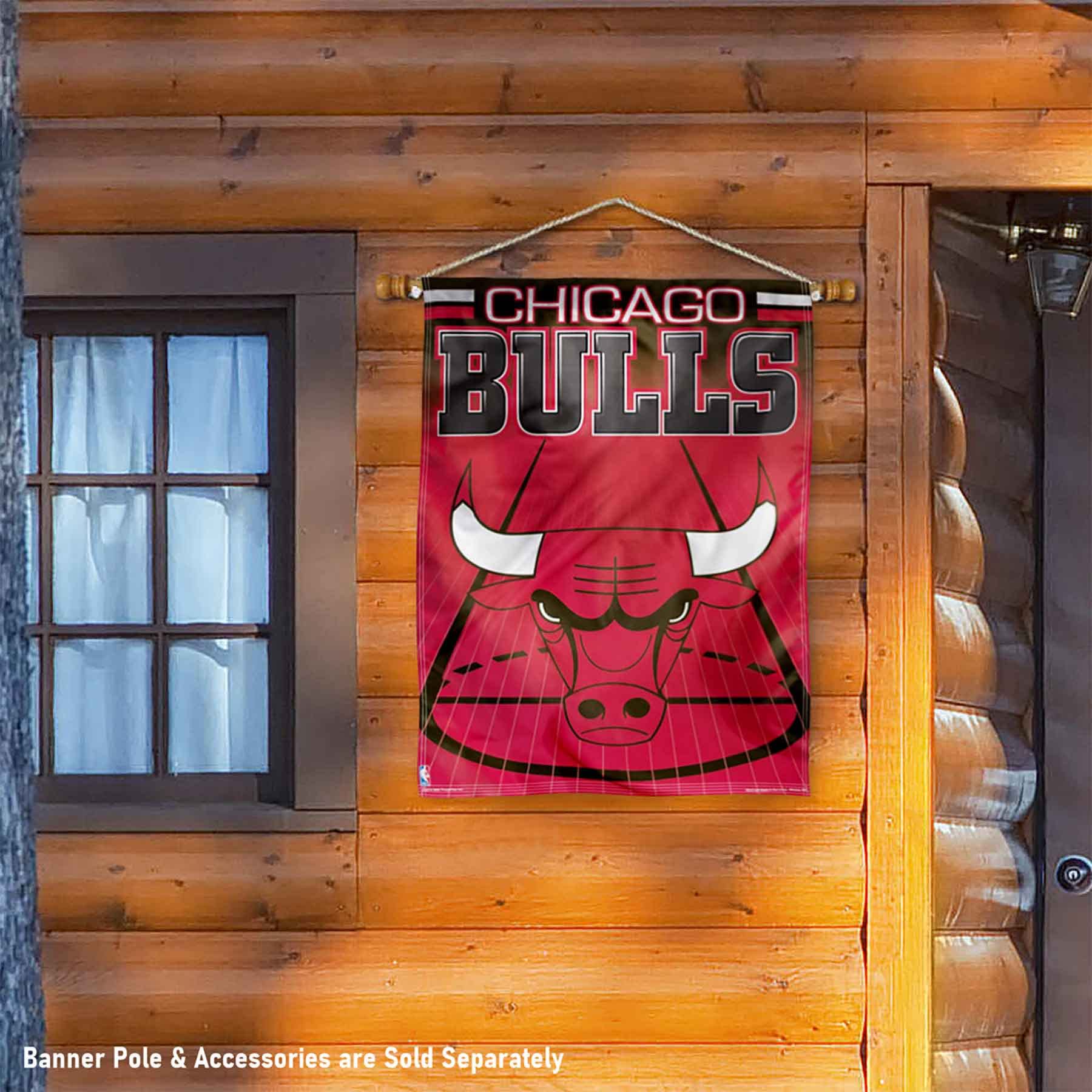 WinCraft Chicago Bulls Court Logo House Banner Flag - Sports Collectibles, Sports Memorabilia, Sports Fan Shop, Sports Gifts