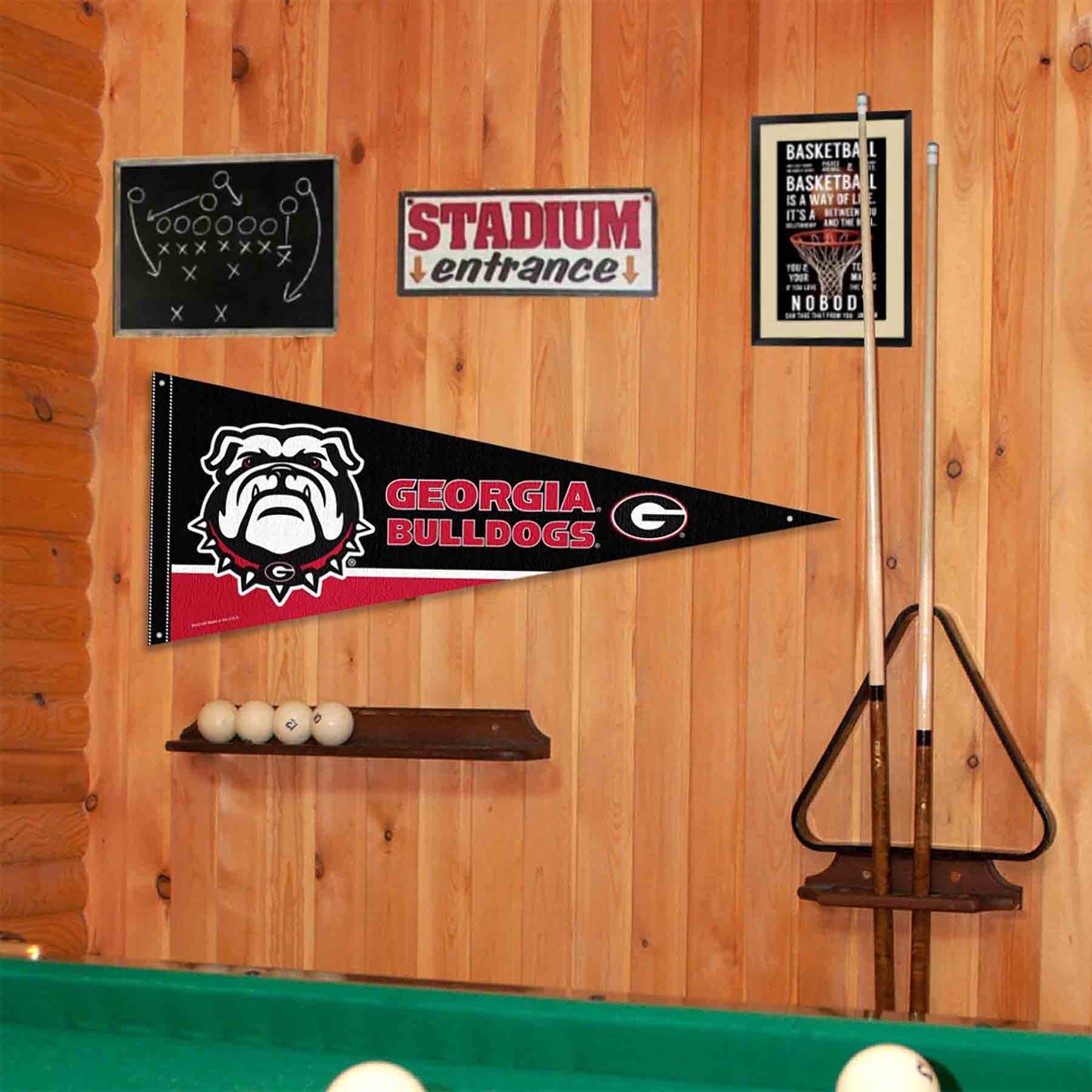 College Flags & Banners Co. Georgia Bulldogs Bulldog Pennant Flag and Wall Tack Mount Pads - Sports Collectibles, Sports Memorabilia, Sports Fan Shop, Sports Gifts