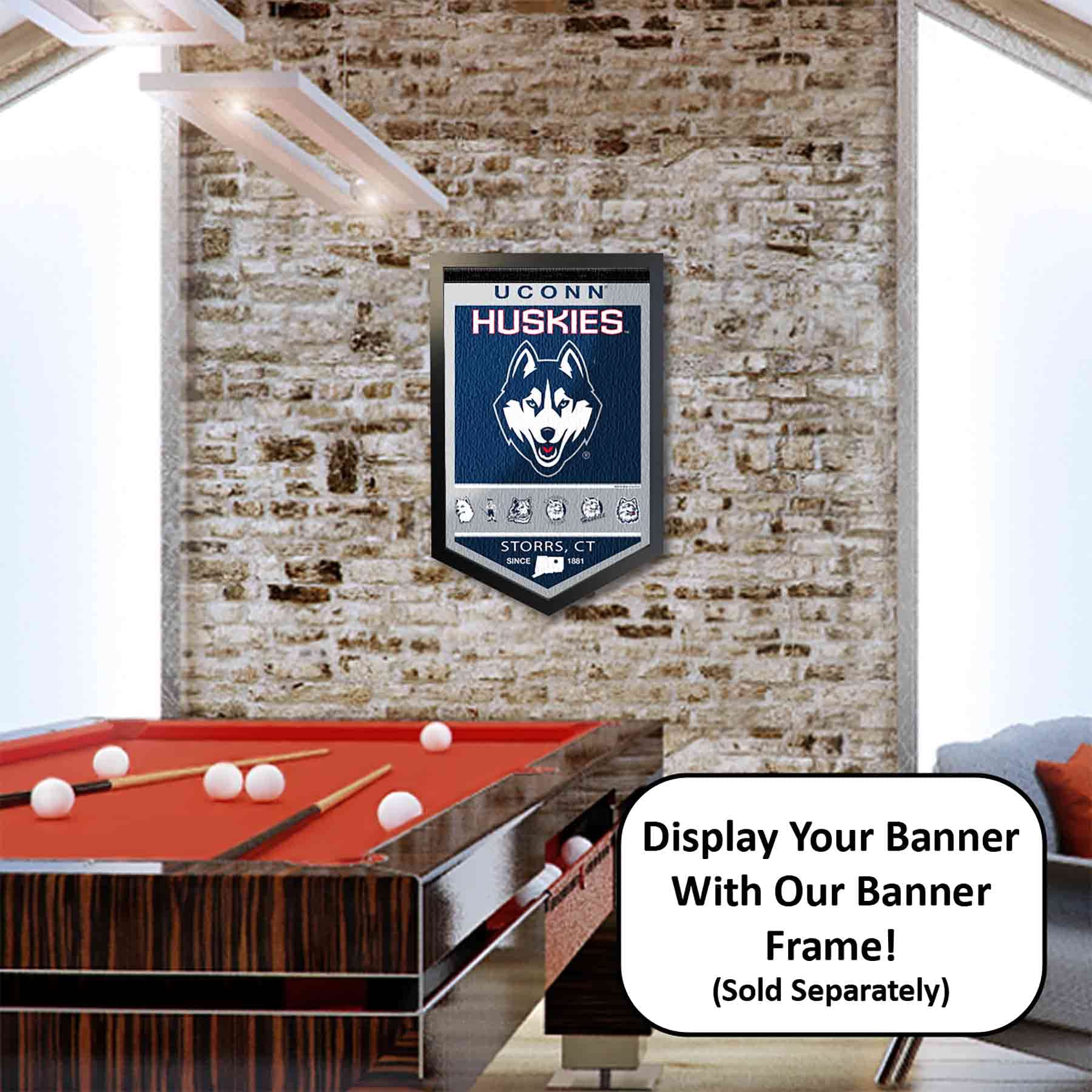 College Flags & Banners Co. Connecticut Huskies Heritage History Banner Pennant - Sports Collectibles, Sports Memorabilia, Sports Fan Shop, Sports Gifts