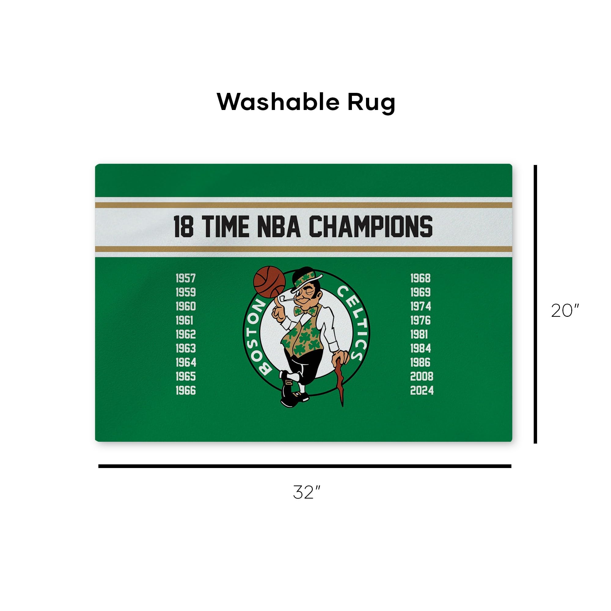 Northwest NBA Boston Celtics NBA Champions 2024 Washable Rug, 20" x 30.5", Banners - Sports Collectibles, Sports Memorabilia, Sports Fan Shop, Sports Gifts