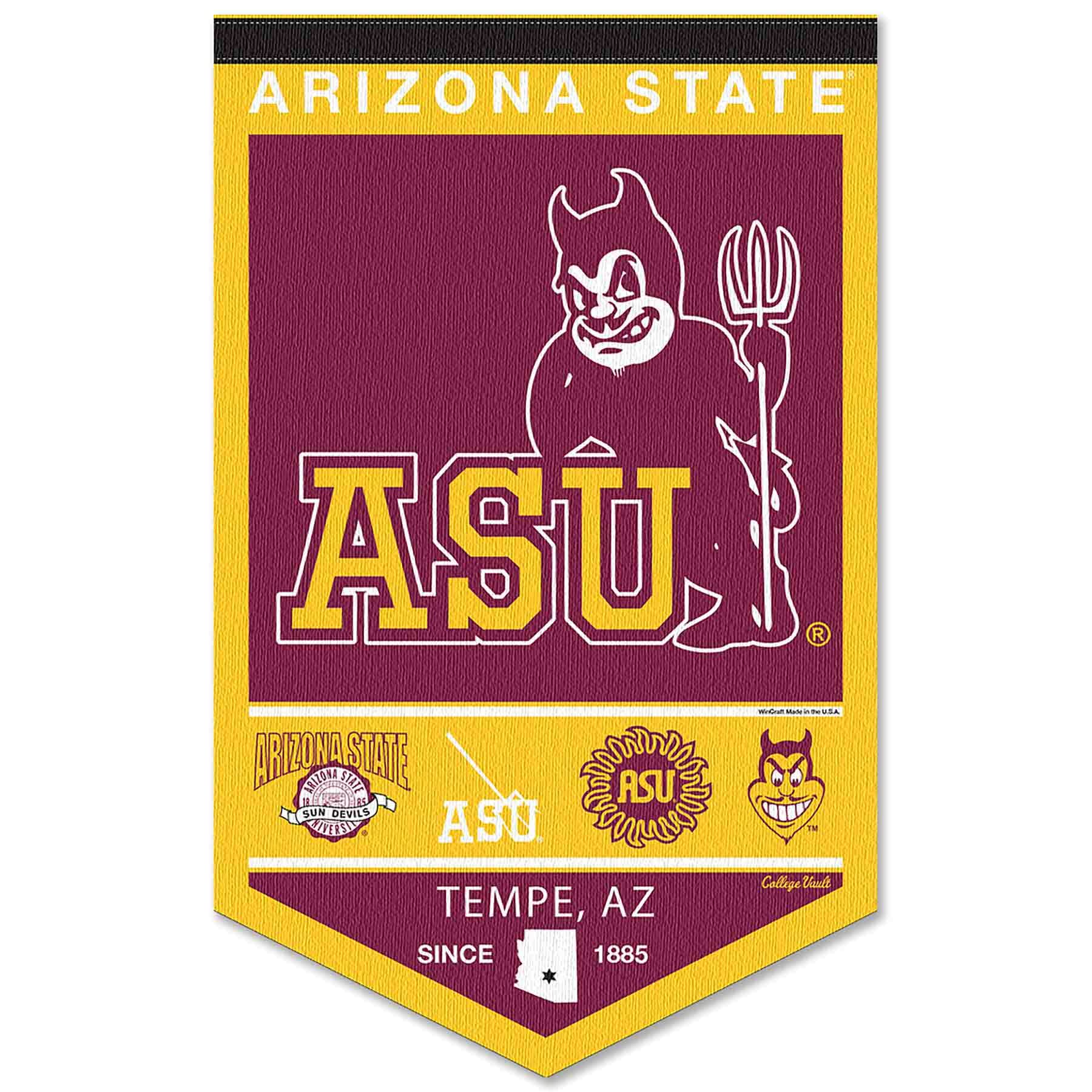 College Flags & Banners Co. Arizona State Sun Devils Heritage History Banner Pennant - Sports Collectibles, Sports Memorabilia, Sports Fan Shop, Sports Gifts