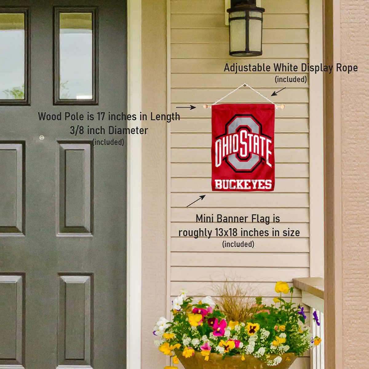 College Flags & Banners Co. Ohio State Buckeyes Banner for Windows Doors and Walls - Sports Collectibles, Sports Memorabilia, Sports Fan Shop, Sports Gifts