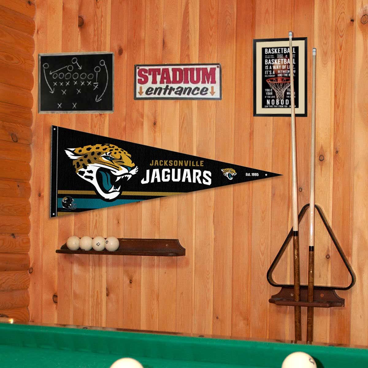 Jacksonville Jaguars Pennant Banner and Wall Tack Pads - Sports Collectibles, Sports Memorabilia, Sports Fan Shop, Sports Gifts