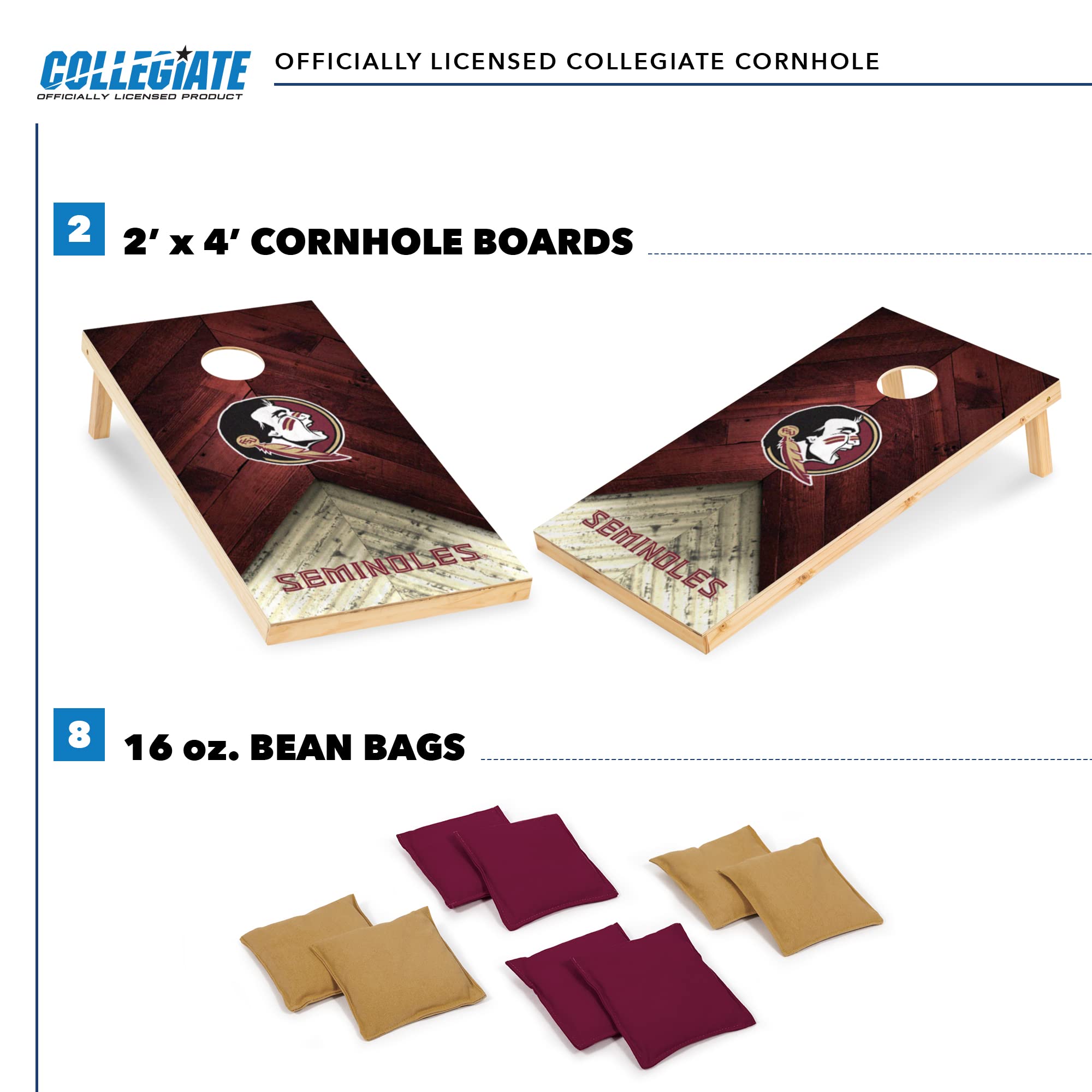 Wild Sports 2' x 4' Regulation Size College Set with Direct Print HD Team Graphics Great Gift for Any NCAA Fan! Bean Bag Toss Family Outdoor Game - Sports Collectibles, Sports Memorabilia, Sports Fan Shop, Sports Gifts