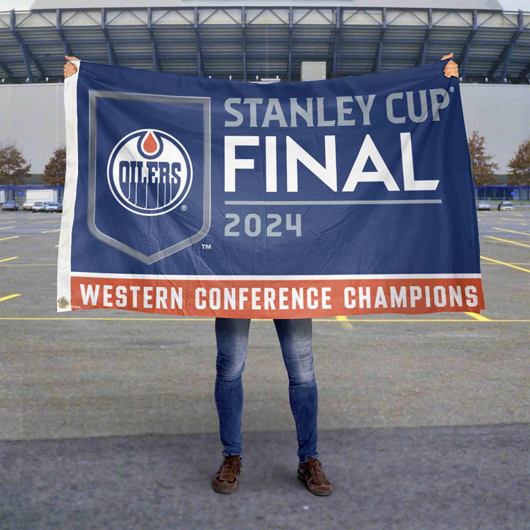 WinCraft Edmonton Oilers 2024 Stanley Cup Final Banner Flag - Sports Collectibles, Sports Memorabilia, Sports Fan Shop, Sports Gifts