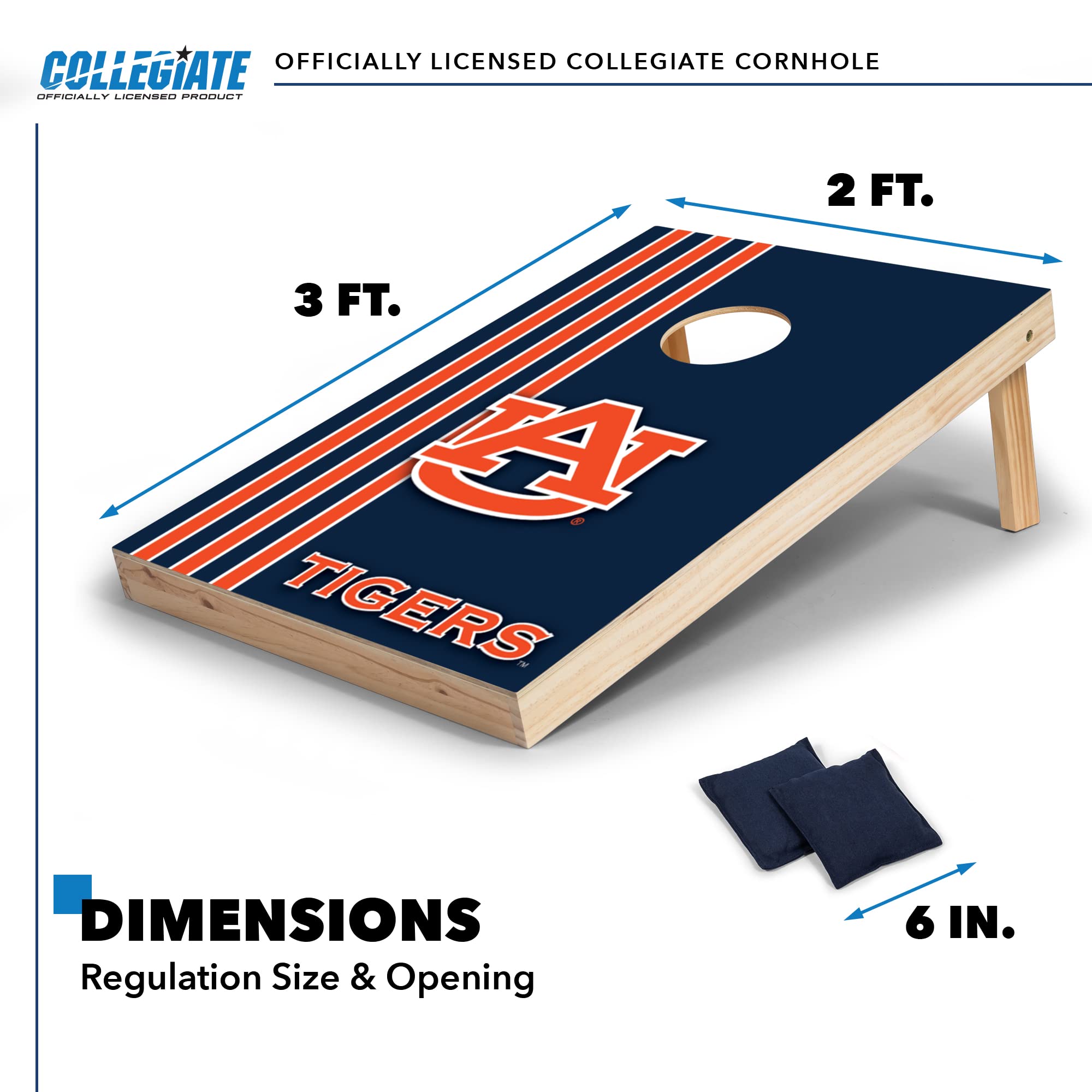 Wild Sports 2' x 3' Set with Direct Print HD Team Graphics – Great Gift for Any NCAA Fan! Bean Bag Toss Family Outdoor Games – Auburn Tigers - Sports Collectibles, Sports Memorabilia, Sports Fan Shop, Sports Gifts