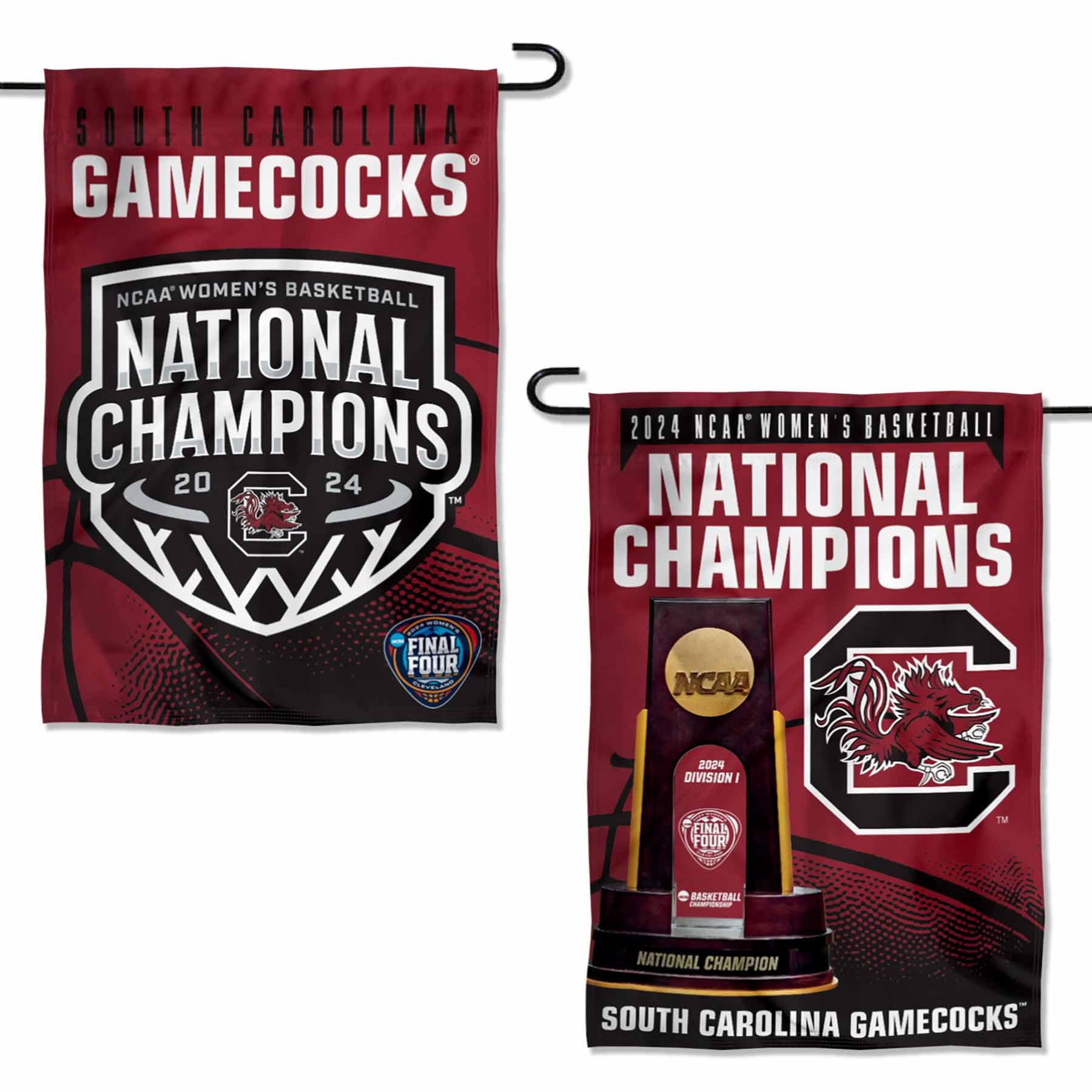 WinCraft USC Gamecocks Womens Basketball National Champions 2024 Double Sided Garden Flag - Sports Collectibles, Sports Memorabilia, Sports Fan Shop, Sports Gifts