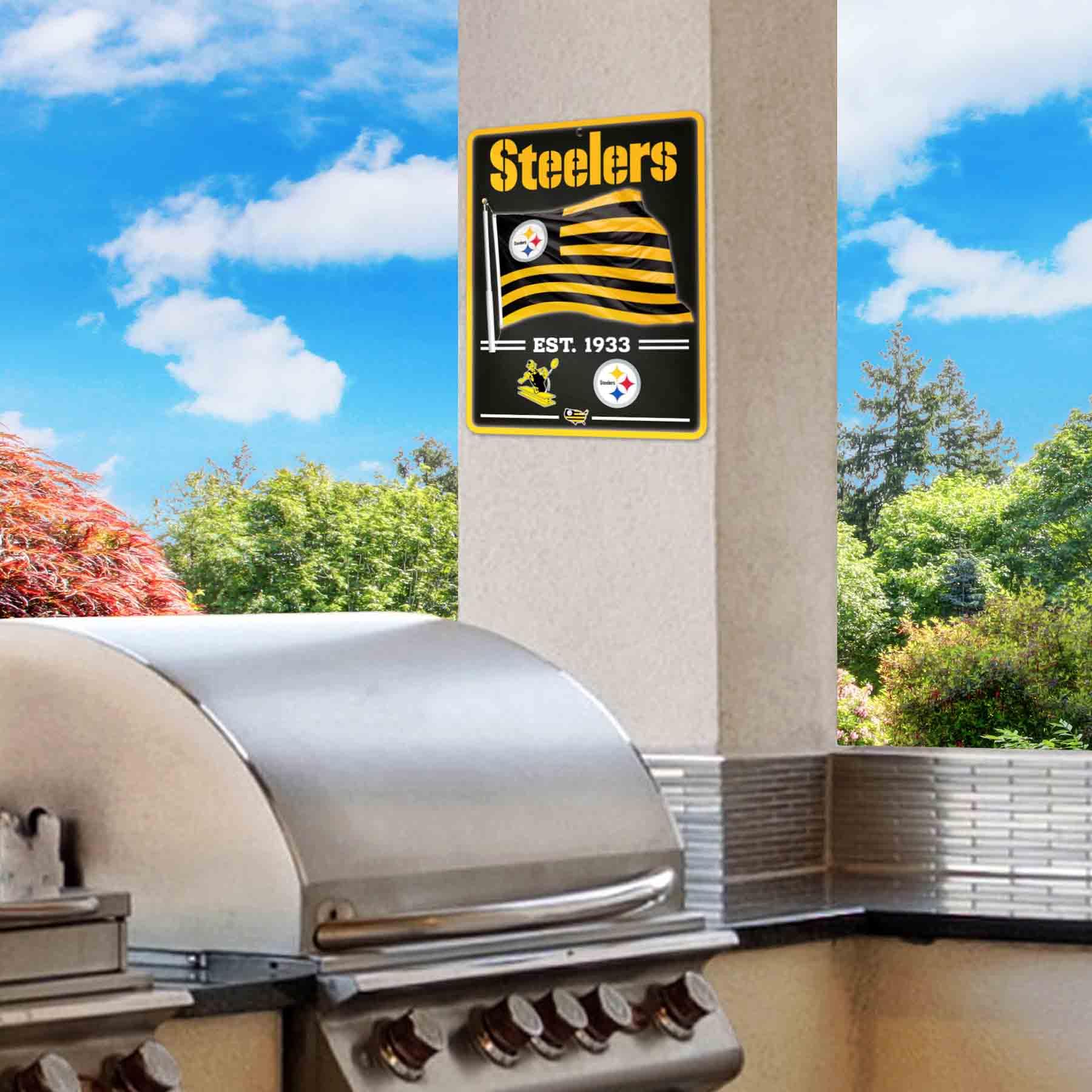 WinCraft Pittsburgh Steelers Americana Banner Flag Sign - Sports Collectibles, Sports Memorabilia, Sports Fan Shop, Sports Gifts
