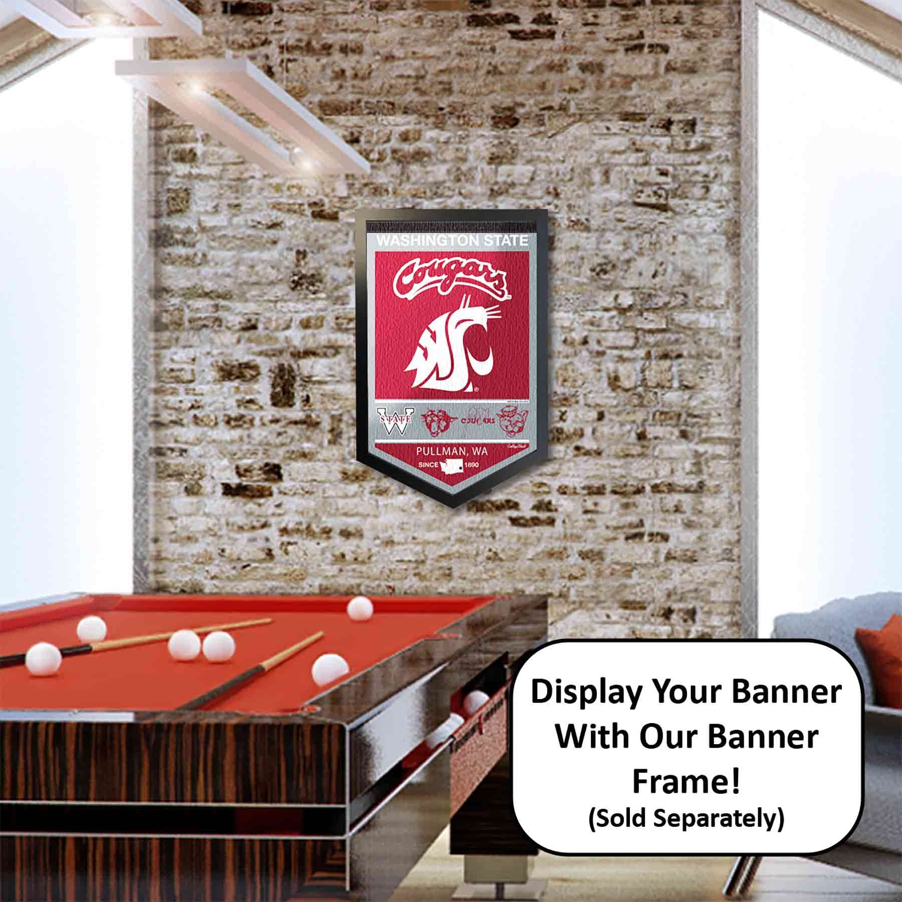 College Flags & Banners Co. Washington State Cougars Heritage History Banner Pennant - Sports Collectibles, Sports Memorabilia, Sports Fan Shop, Sports Gifts