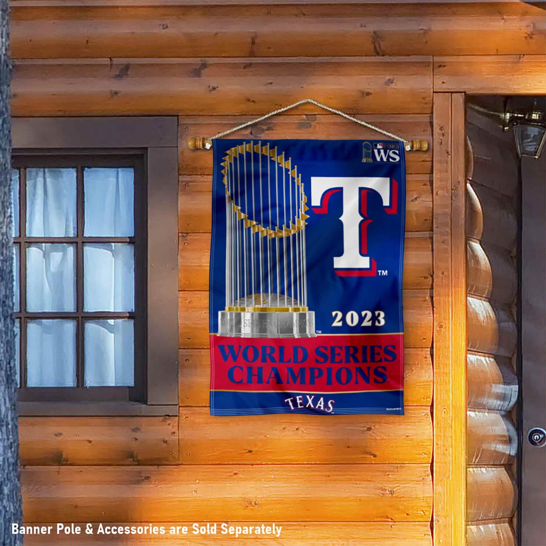 WinCraft Texas Rangers 2023 World Champions House Banner Flag - Sports Collectibles, Sports Memorabilia, Sports Fan Shop, Sports Gifts