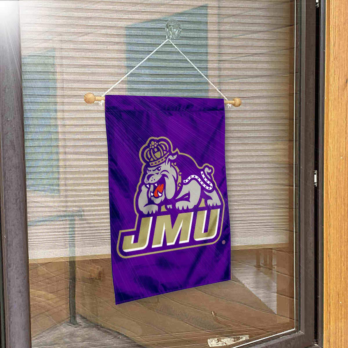 College Flags & Banners Co. James Madison Dukes Banner for Windows Doors and Walls - Sports Collectibles, Sports Memorabilia, Sports Fan Shop, Sports Gifts