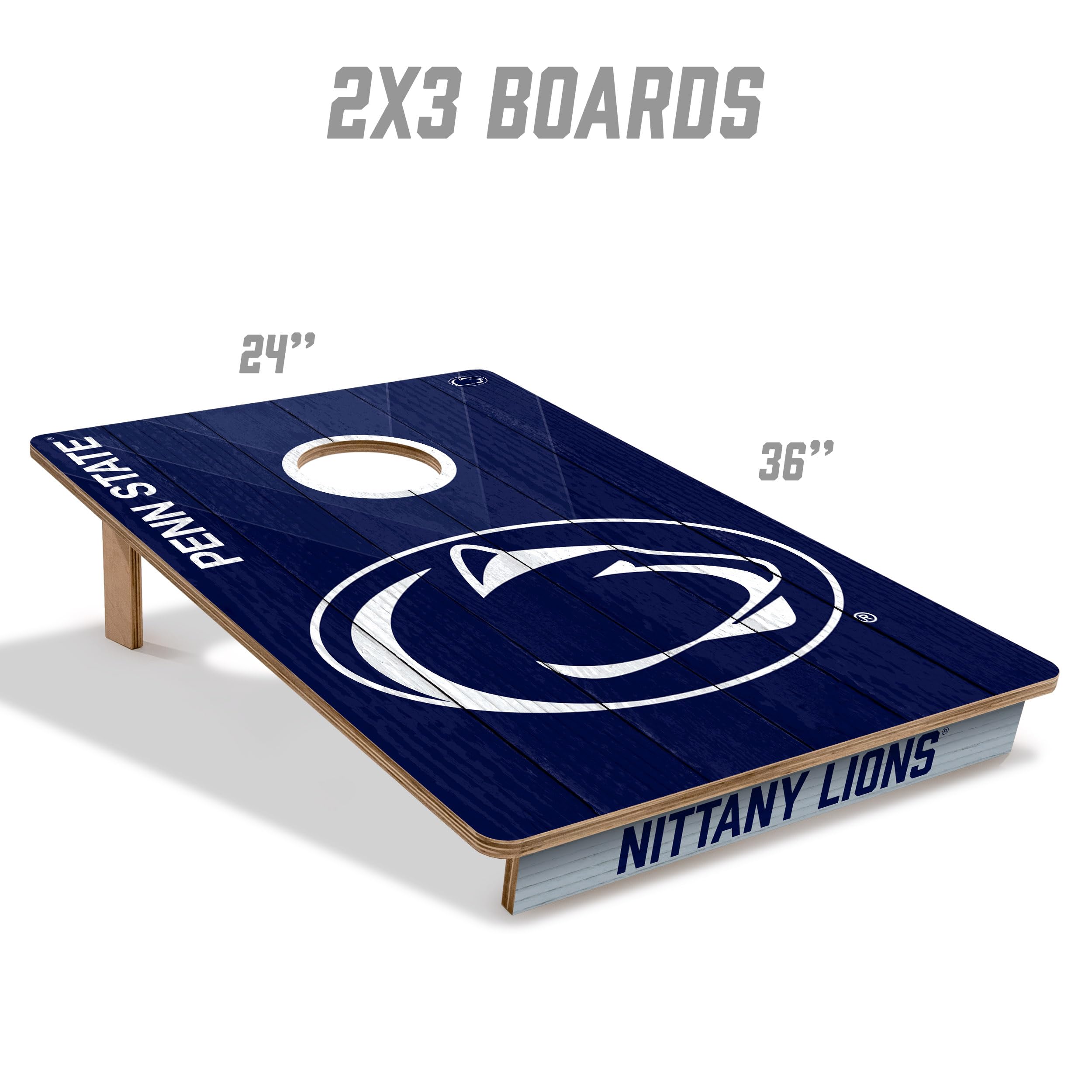 YouTheFan NCAA Penn State Nittany Lions 2’ x 3’ Wood Cornhole Game with Logo Bags - Sports Collectibles, Sports Memorabilia, Sports Fan Shop, Sports Gifts
