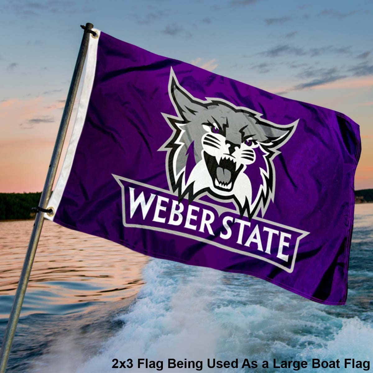College Flags & Banners Co. Weber State Wildcats 2x3 Foot Flag - Sports Collectibles, Sports Memorabilia, Sports Fan Shop, Sports Gifts
