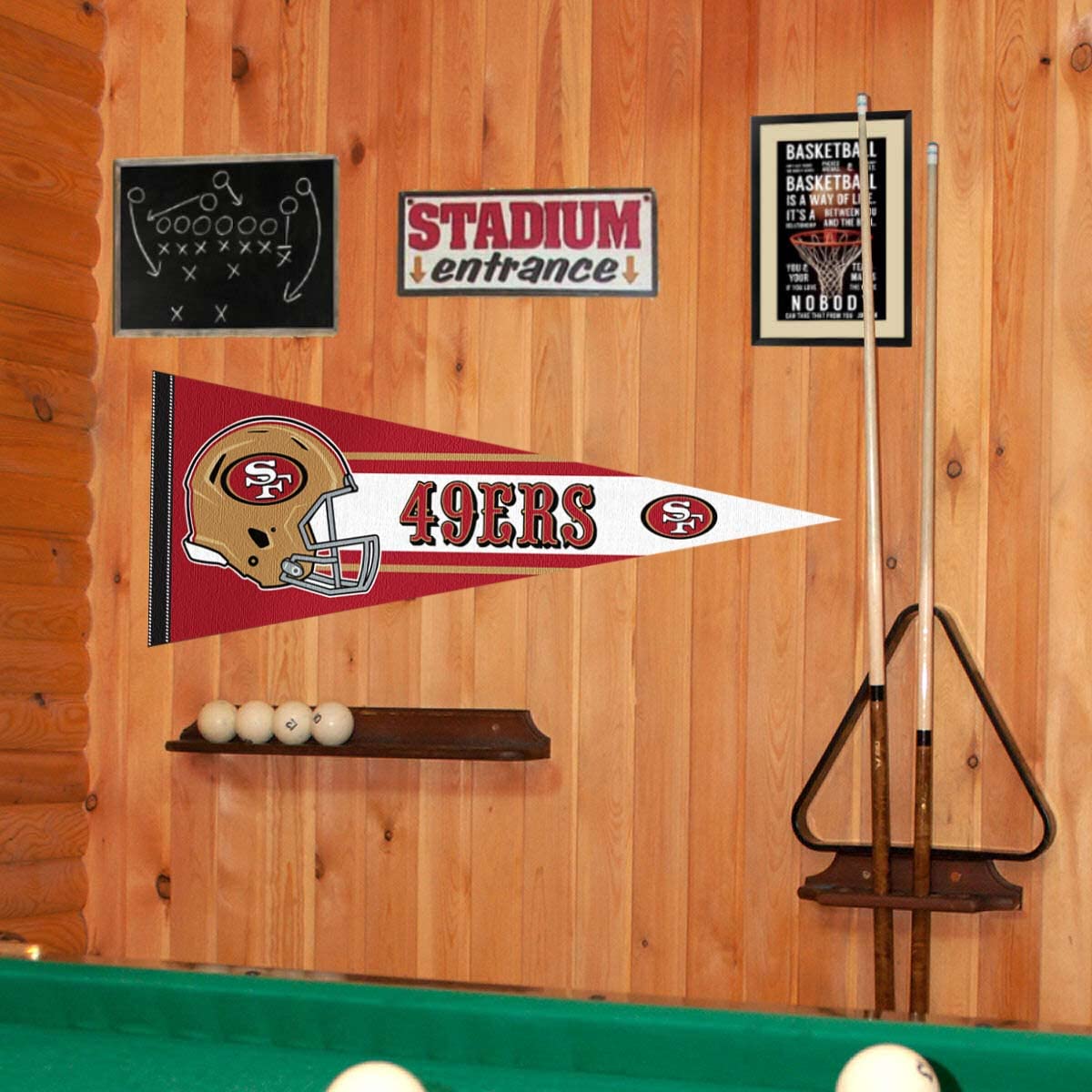 WinCraft San Francisco 49ers Official 30 inch Large Pennant - Sports Collectibles, Sports Memorabilia, Sports Fan Shop, Sports Gifts