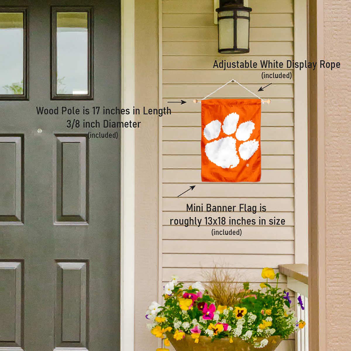 Clemson Tigers Paw Banner for Windows Doors and Walls - Sports Collectibles, Sports Memorabilia, Sports Fan Shop, Sports Gifts