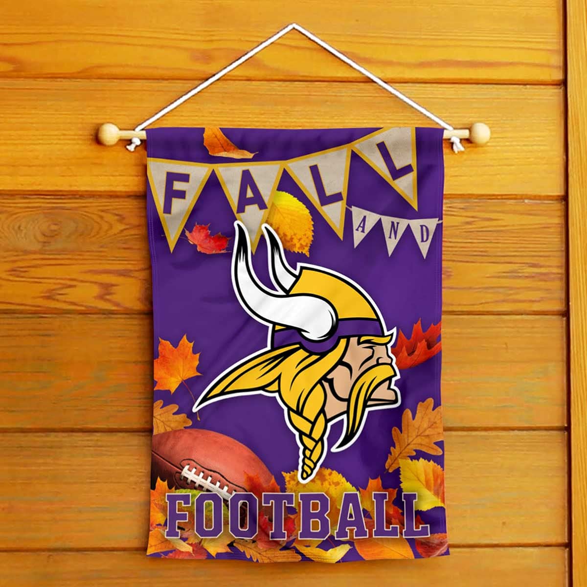 WinCraft Minnesota Vikings Fall Leaves Decorative Football Garden Flag Double Sided Banner - Sports Collectibles, Sports Memorabilia, Sports Fan Shop, Sports Gifts