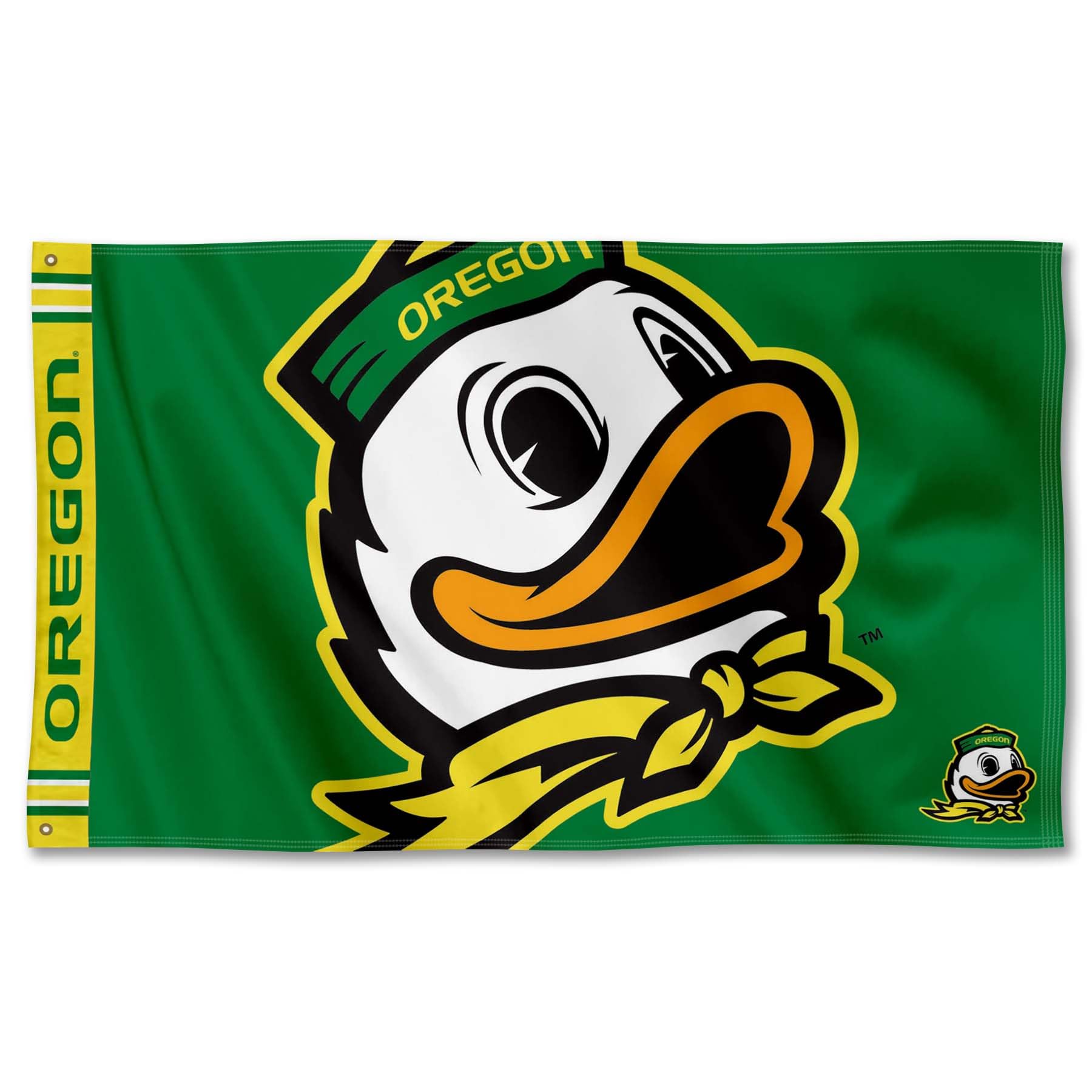 College Flags & Banners Co. Oregon Bold Mascot Logo Premium Flag - Sports Collectibles, Sports Memorabilia, Sports Fan Shop, Sports Gifts