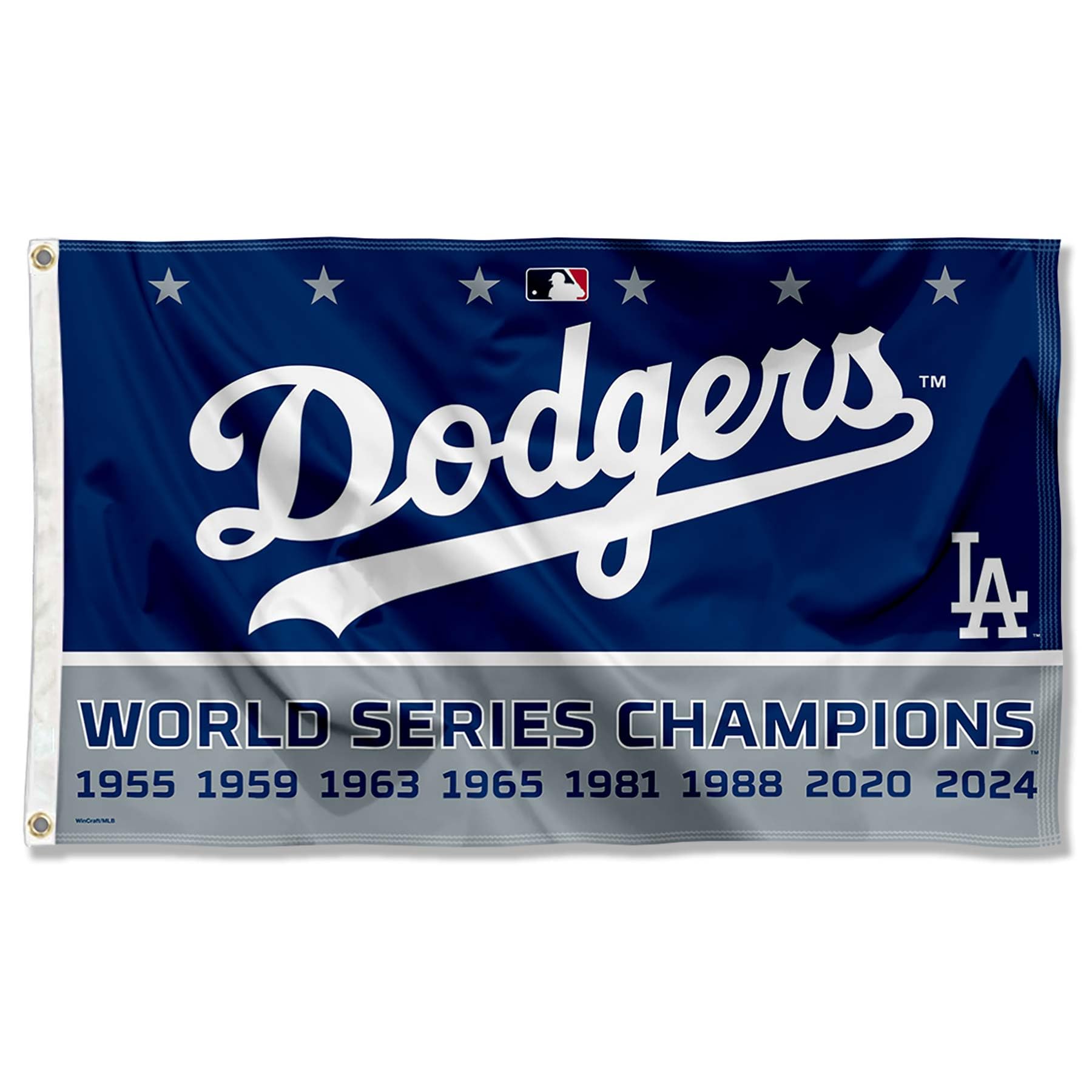 WinCraft Los Angeles Dodgers 8 Time World Champions Series 3x5 Flag - Sports Collectibles, Sports Memorabilia, Sports Fan Shop, Sports Gifts
