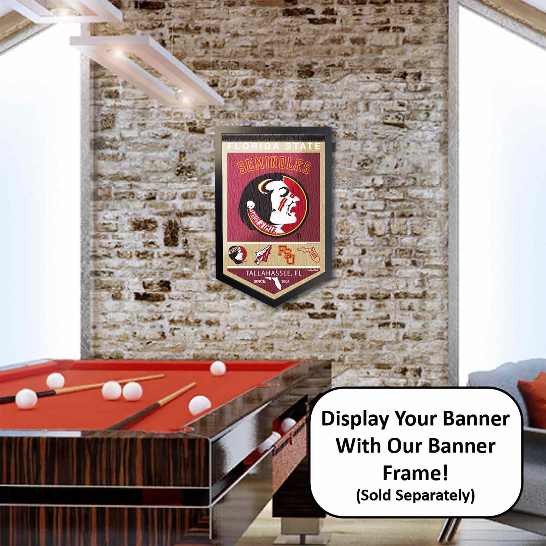 College Flags & Banners Co. Florida State FSU Noles Heritage History Banner Pennant - Sports Collectibles, Sports Memorabilia, Sports Fan Shop, Sports Gifts