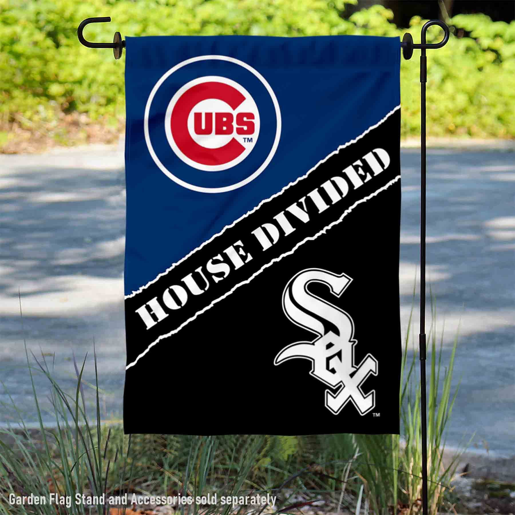 WinCraft House Divided Cubs and White Sox Double Sided Garden Flag - Sports Collectibles, Sports Memorabilia, Sports Fan Shop, Sports Gifts