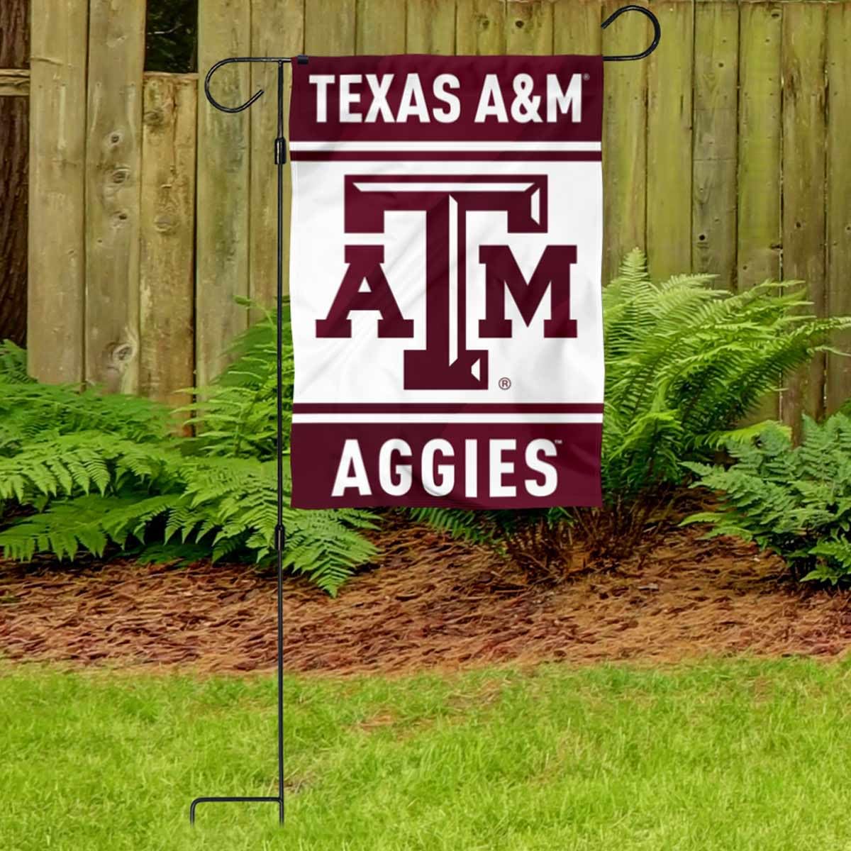 Texas A&M Aggies Garden Banner Flag with Flag Pole Stand Set - Sports Collectibles, Sports Memorabilia, Sports Fan Shop, Sports Gifts