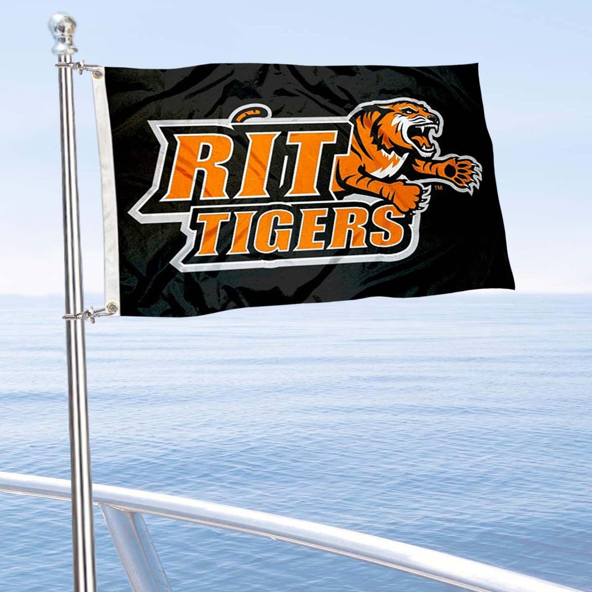 College Flags & Banners Co. RIT Tigers Boat and Nautical Flag - Sports Collectibles, Sports Memorabilia, Sports Fan Shop, Sports Gifts