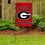 Georgia Bulldogs Dual Logo Garden Banner Flag with Stand Pole Holder - Sports Collectibles, Sports Memorabilia, Sports Fan Shop, Sports Gifts