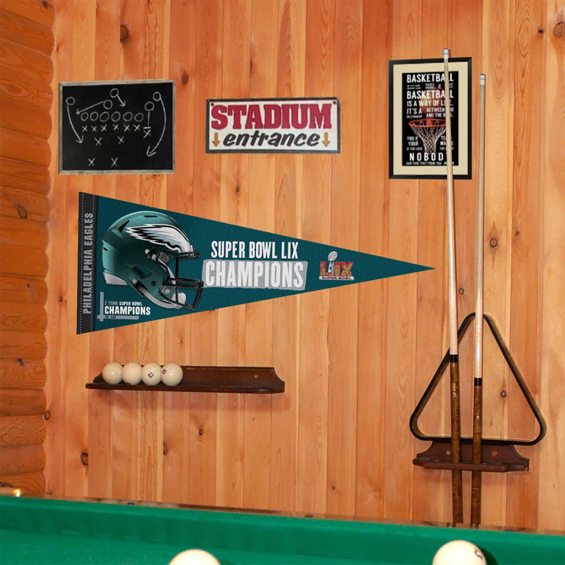 Eagles Super Bowl Champions Full Size Large Pennant - Sports Collectibles, Sports Memorabilia, Sports Fan Shop, Sports Gifts