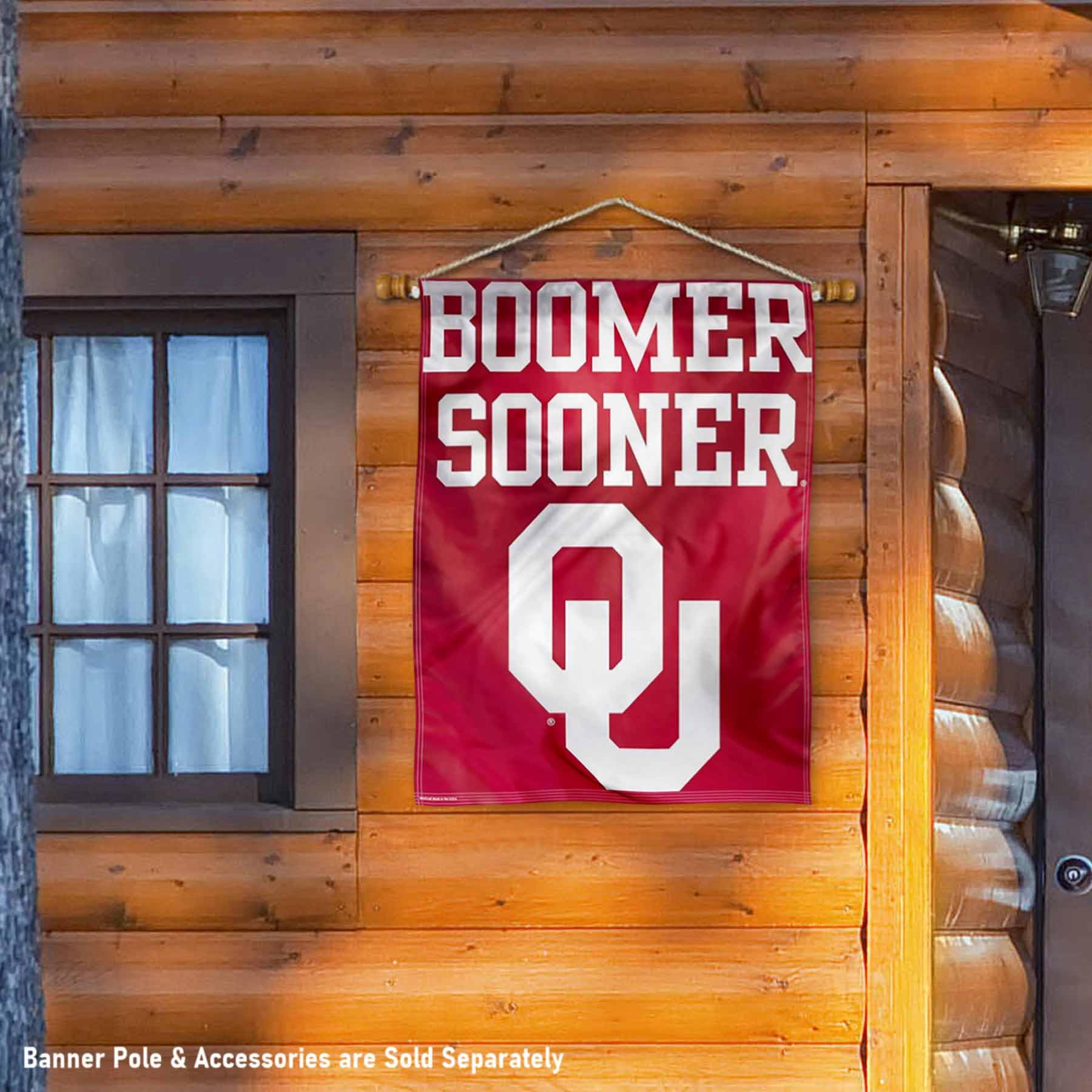 WinCraft Oklahoma Sooners Boomer Sooner Banner Flag - Sports Collectibles, Sports Memorabilia, Sports Fan Shop, Sports Gifts