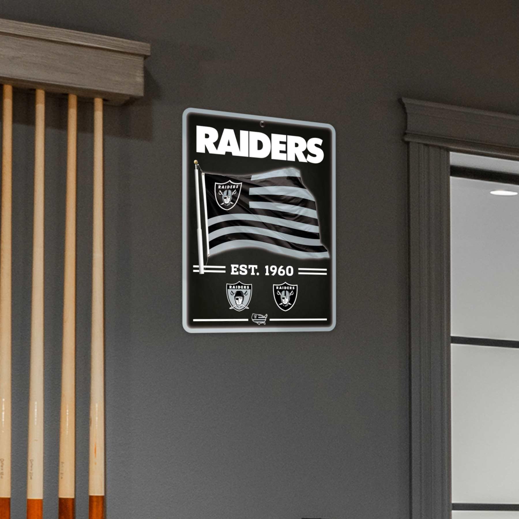 WinCraft Las Vegas Raiders Americana Banner Flag Sign - Sports Collectibles, Sports Memorabilia, Sports Fan Shop, Sports Gifts