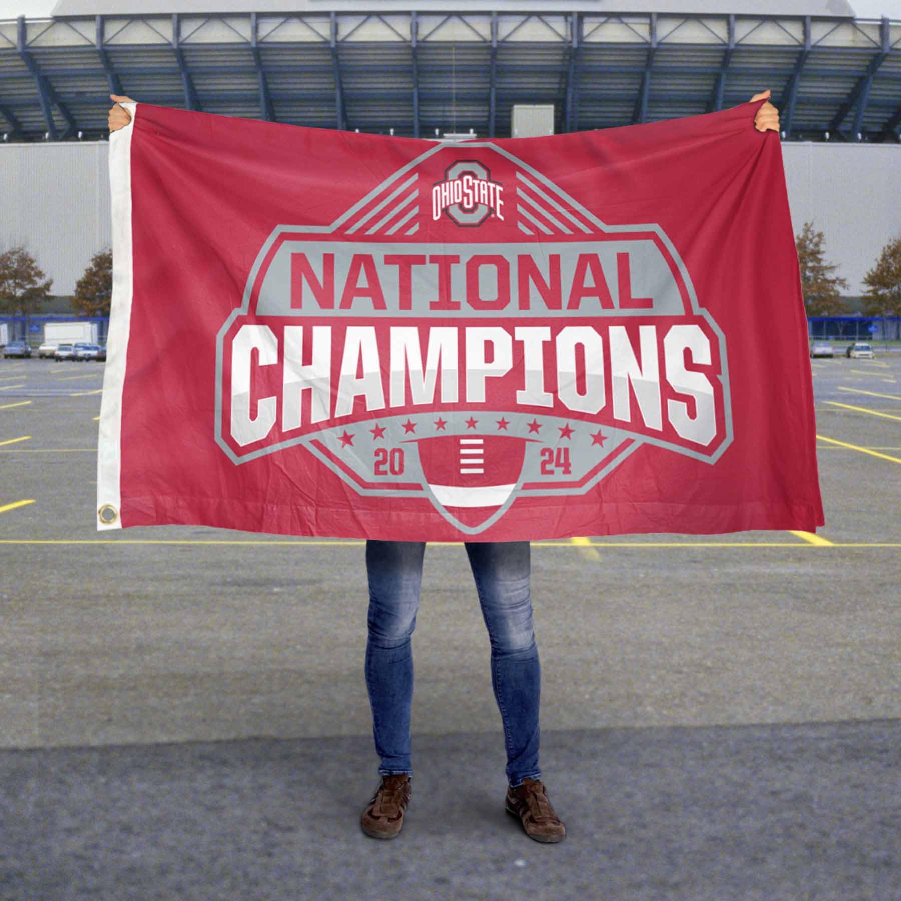 Ohio State Buckeyes 2024 College Football National Champions Flag 3x5 Banner - Sports Collectibles, Sports Memorabilia, Sports Fan Shop, Sports Gifts