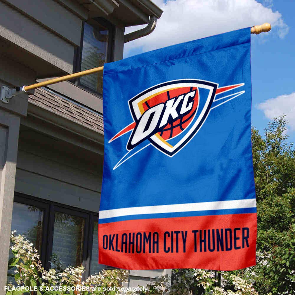 WinCraft Oklahoma City Thunder Double Sided House Banner Flag - Sports Collectibles, Sports Memorabilia, Sports Fan Shop, Sports Gifts