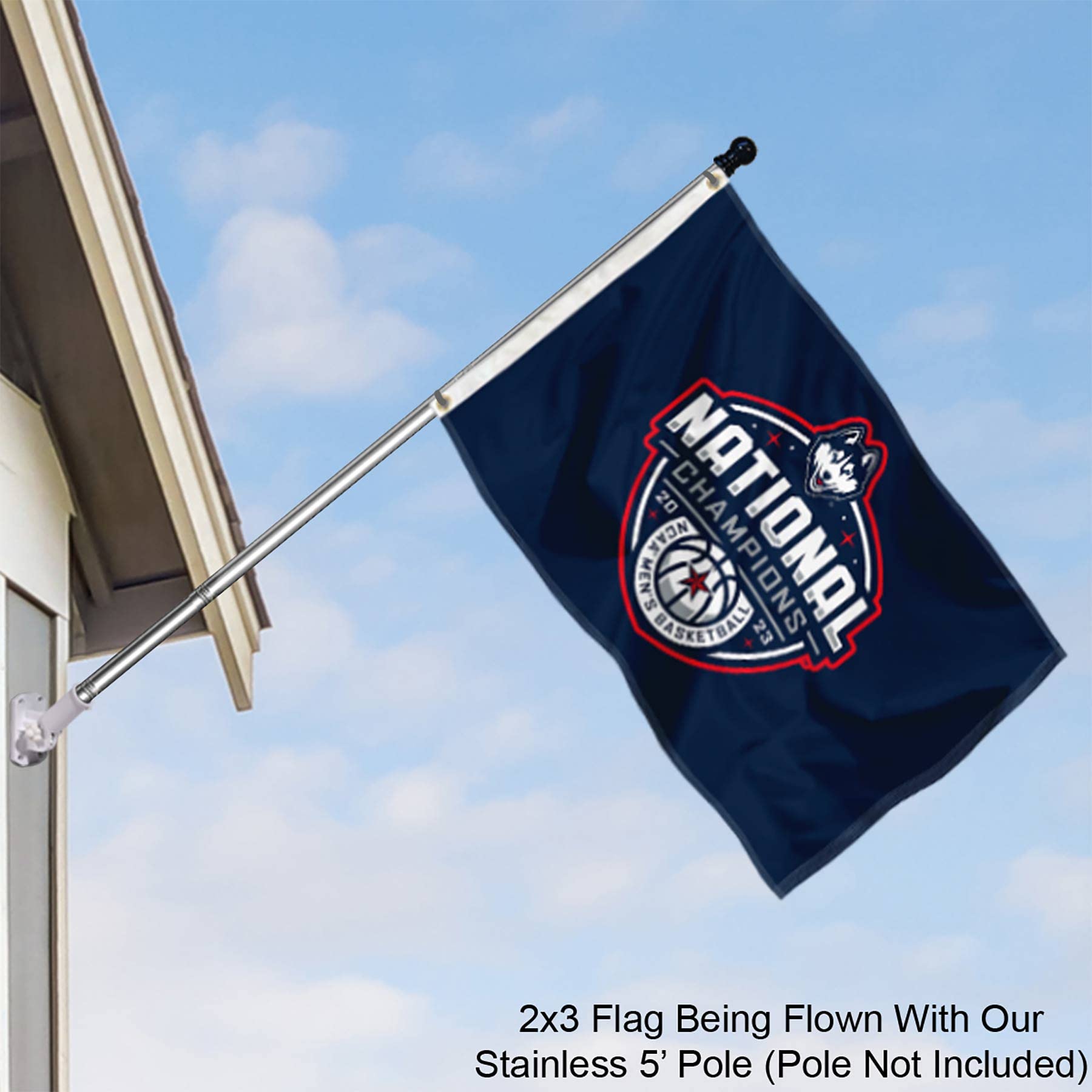 University of Connecticut UCONN College Basketball 2023 National Champions 2x3 Foot Flag - Sports Collectibles, Sports Memorabilia, Sports Fan Shop, Sports Gifts