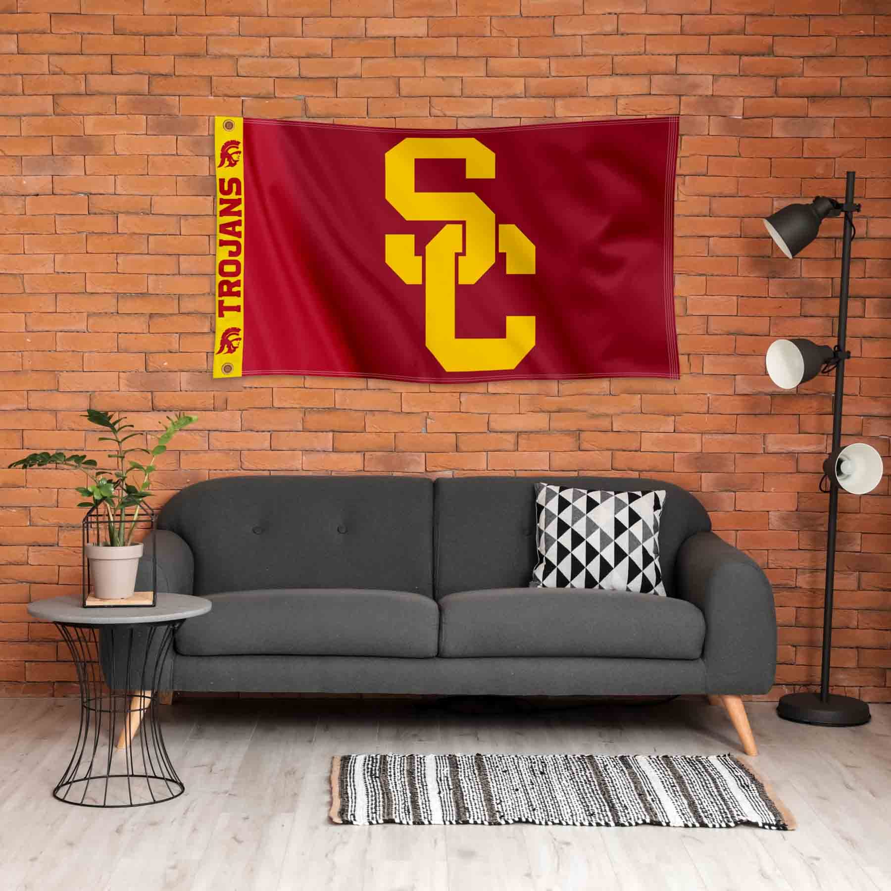 College Flags & Banners Co. USC Trojans Printed Header 3x5 Foot Banner Flag - Sports Collectibles, Sports Memorabilia, Sports Fan Shop, Sports Gifts