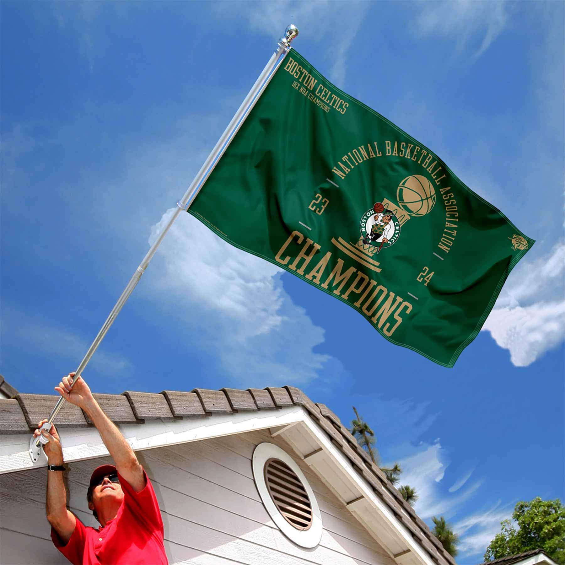 WinCraft Boston Celtics 2023 2024 Champions Banner Flag - Sports Collectibles, Sports Memorabilia, Sports Fan Shop, Sports Gifts
