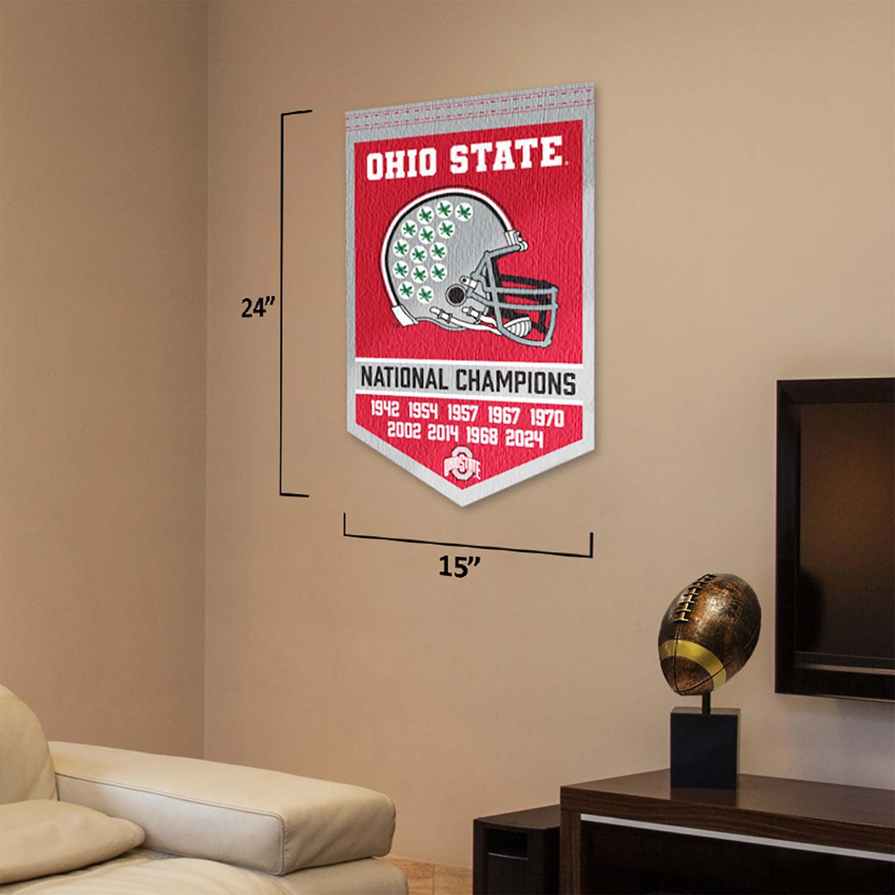 Ohio State Buckeyes 9 Time College Football National Championship Banner - Sports Collectibles, Sports Memorabilia, Sports Fan Shop, Sports Gifts